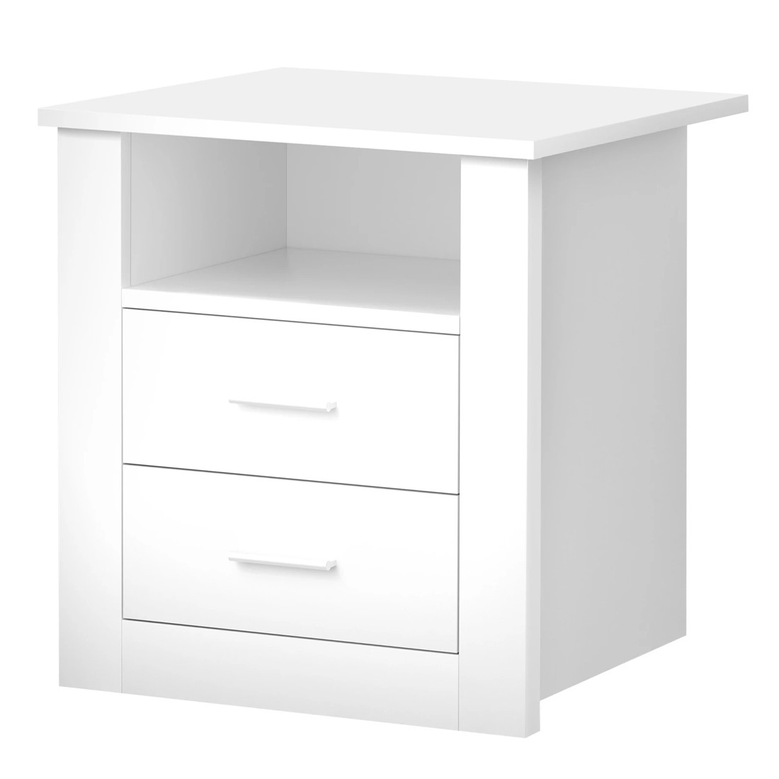 1 Alfordson Bedside Table Nightstand Storage Cabinet Side Table Classic - White, 1 of 10