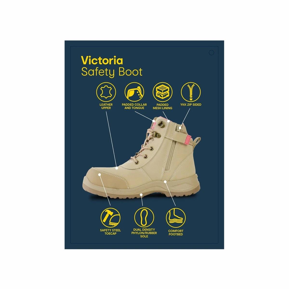3 Womens Fit Side Zip Work Boot BEIGE SAND, 3 of 3