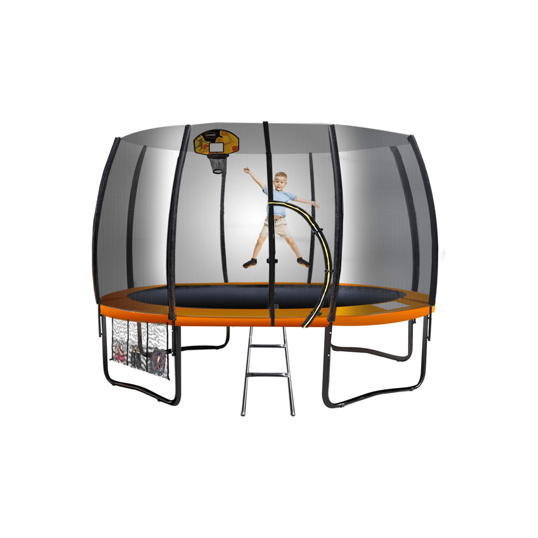 1 Kahuna 8 ft Springless Trampoline with Basketball Set, 1 of 7