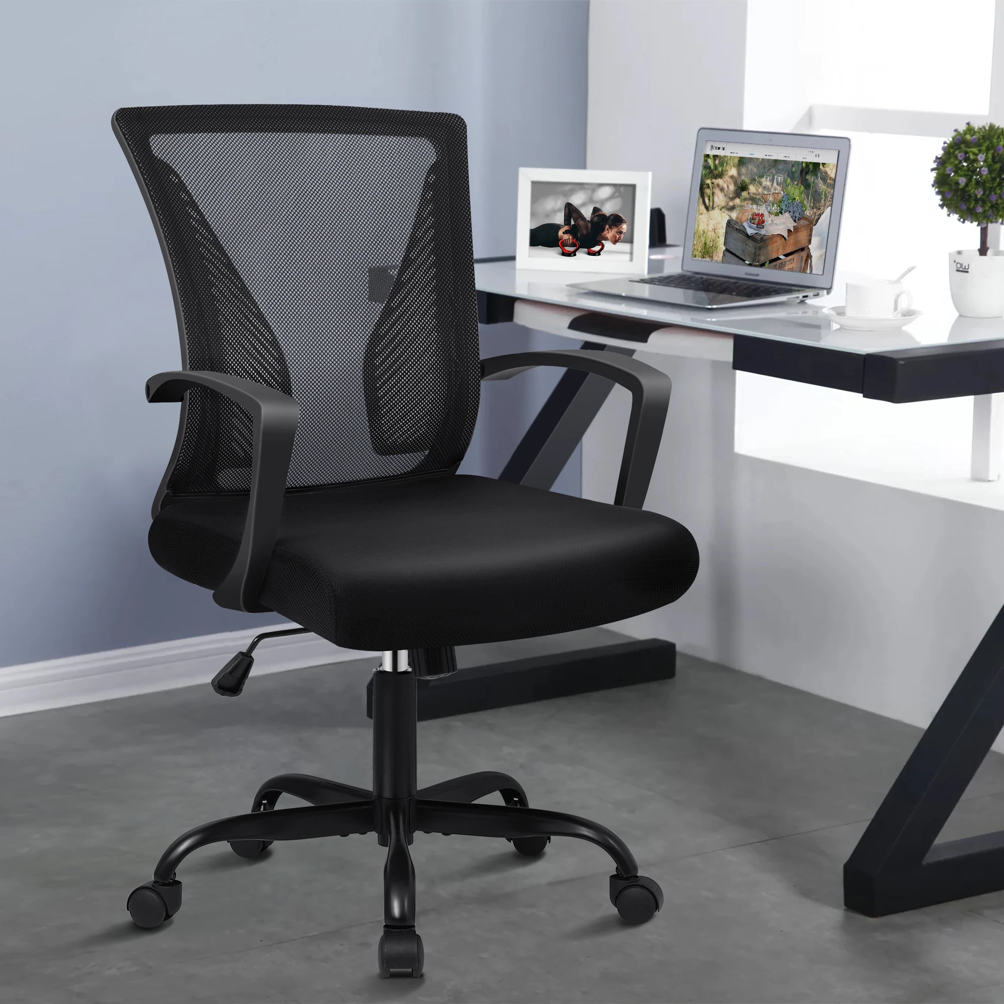 10 Alfordson Mesh Office Chair Executive Tilt Fabric Seat Gaming Racing Computer - Black, 10 of 10