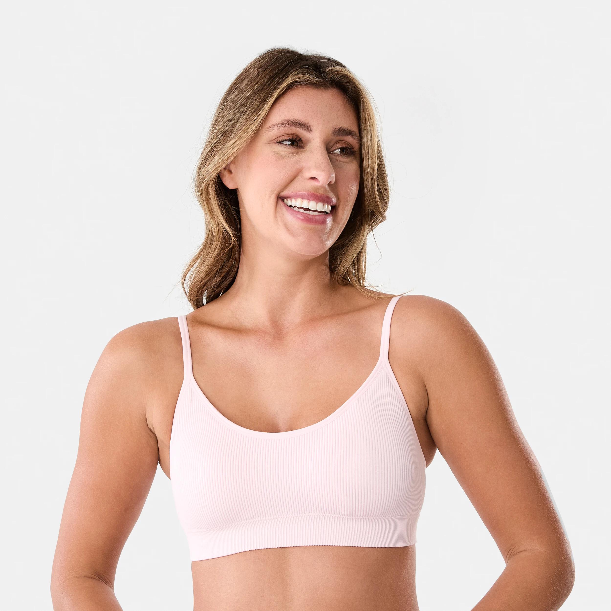 1 Seamfree Rib Crop Bra Bllet Pink, 1 of 7