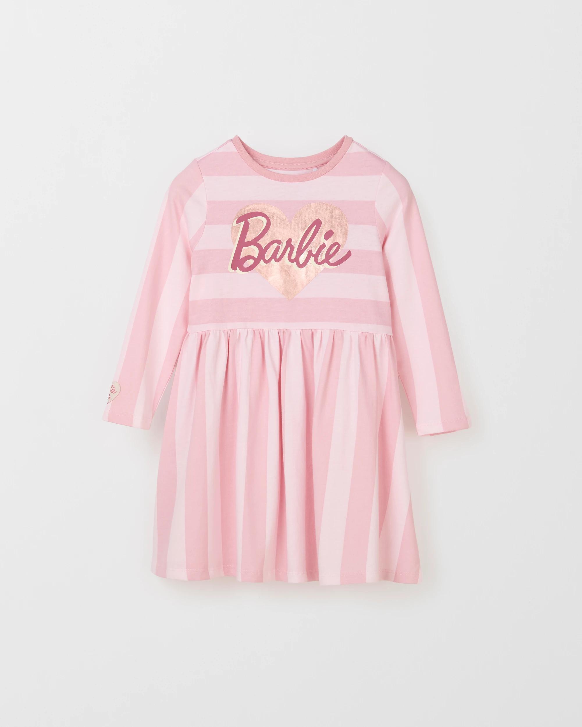 5 Barbie Australian Cotton Jersey Dress PINK STRIPE, 5 of 6