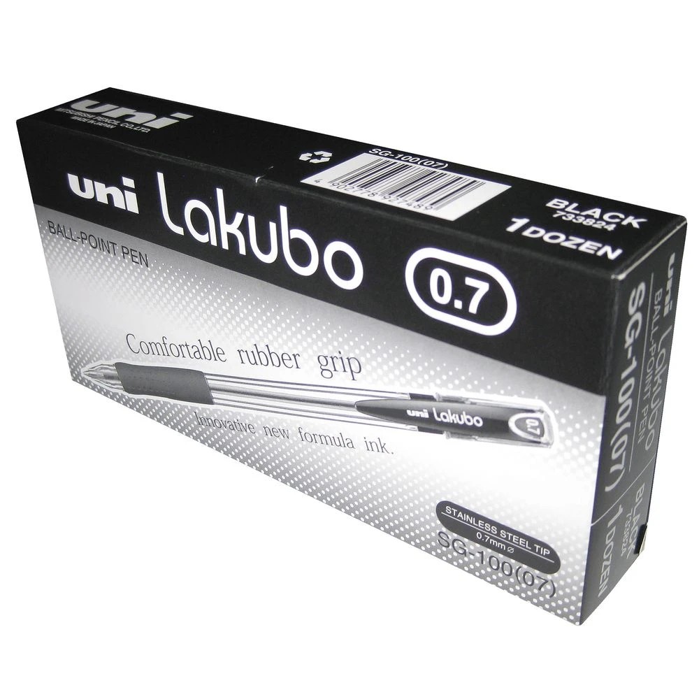 2 Uni Lakubo Fine Ballpoint Pens Black 12 Pack, 2 of 3