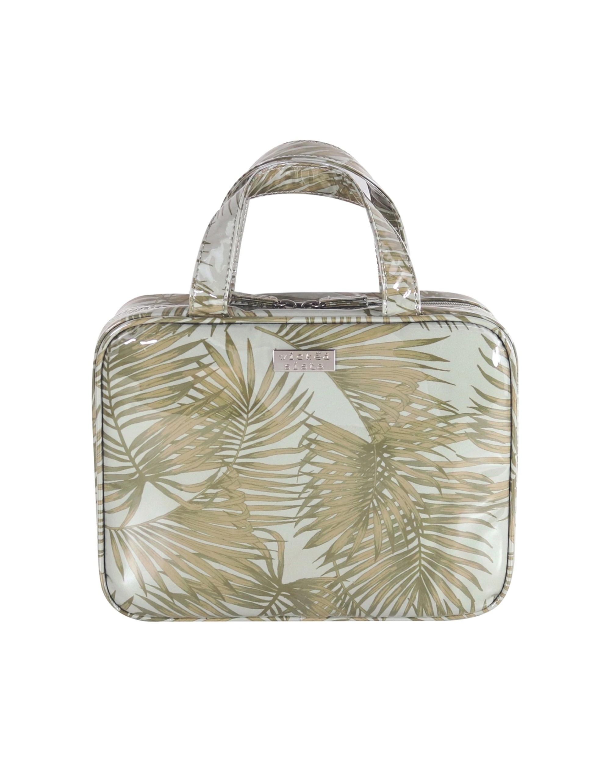 1 Wicked Sista Golden Tropics Women's Hold All Cosmetic Bag Large - Pattern, 1 of 2
