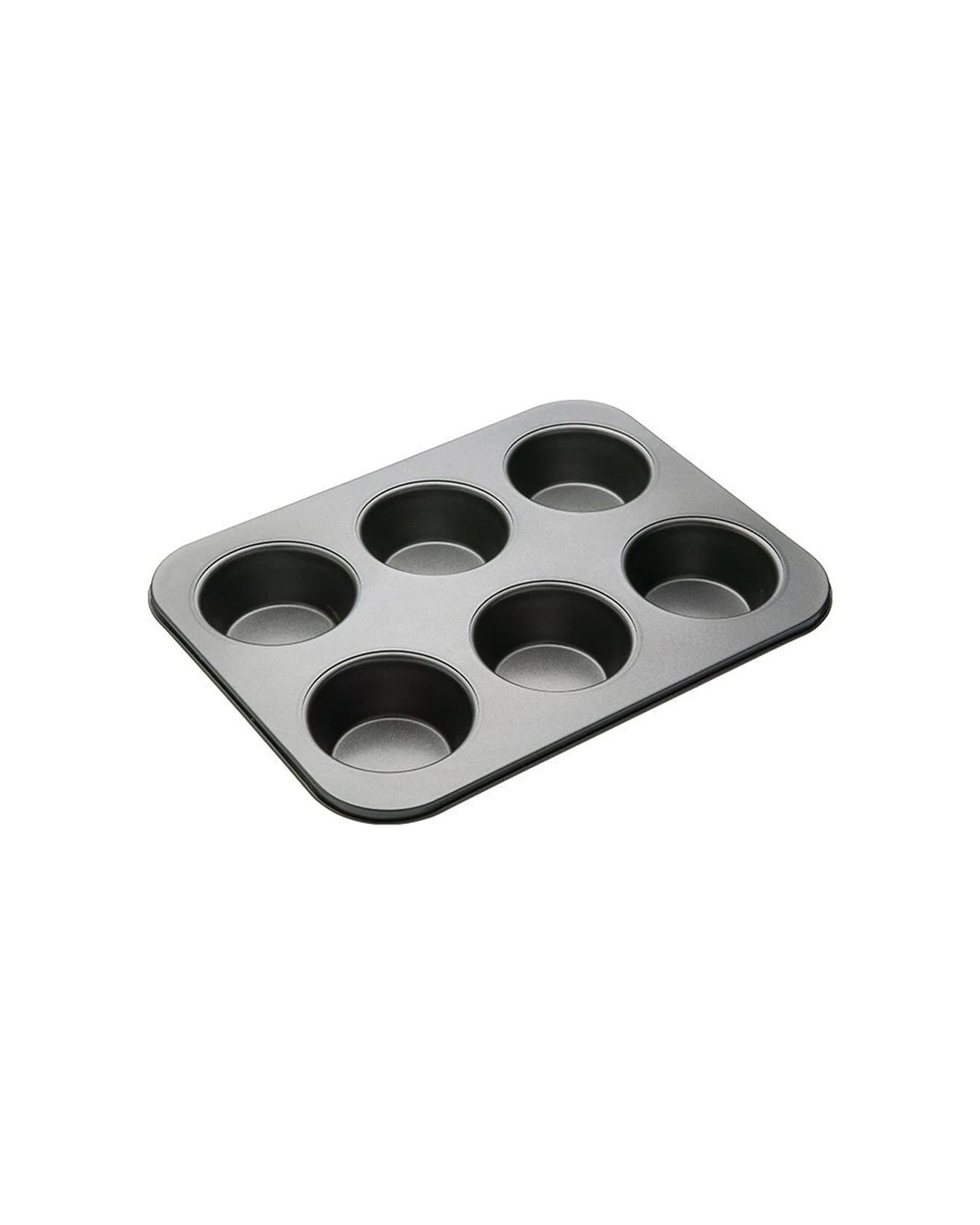 1 Mastercraft 6-Cup Heavy Duty Non-Stick Muffin Tray Durable Carbon Steel - Grey, 1 of 1