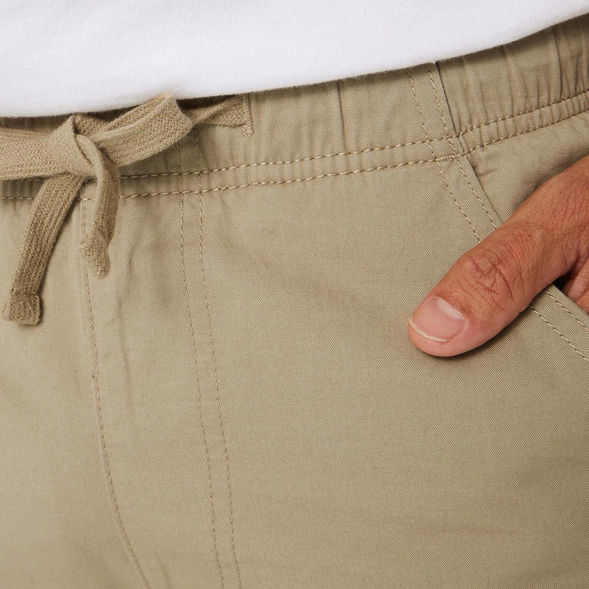 5 Elastic Waist Cargo Pants Khaki Beig, 5 of 5