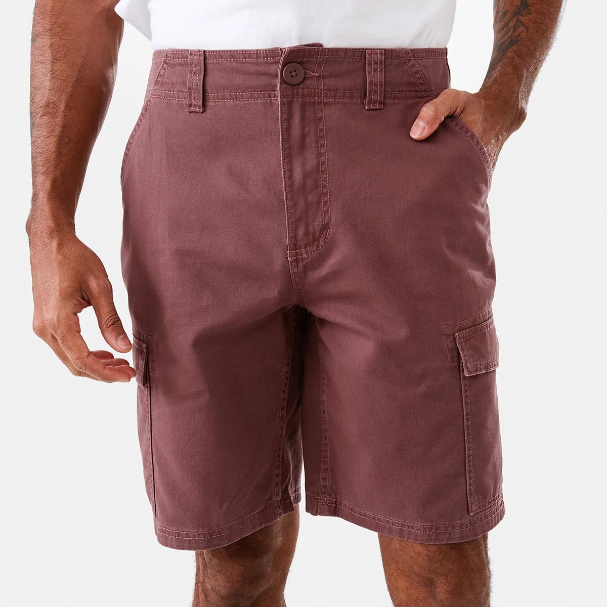 1 Fixed Waist Cargo Shorts Red Brick, 1 of 7