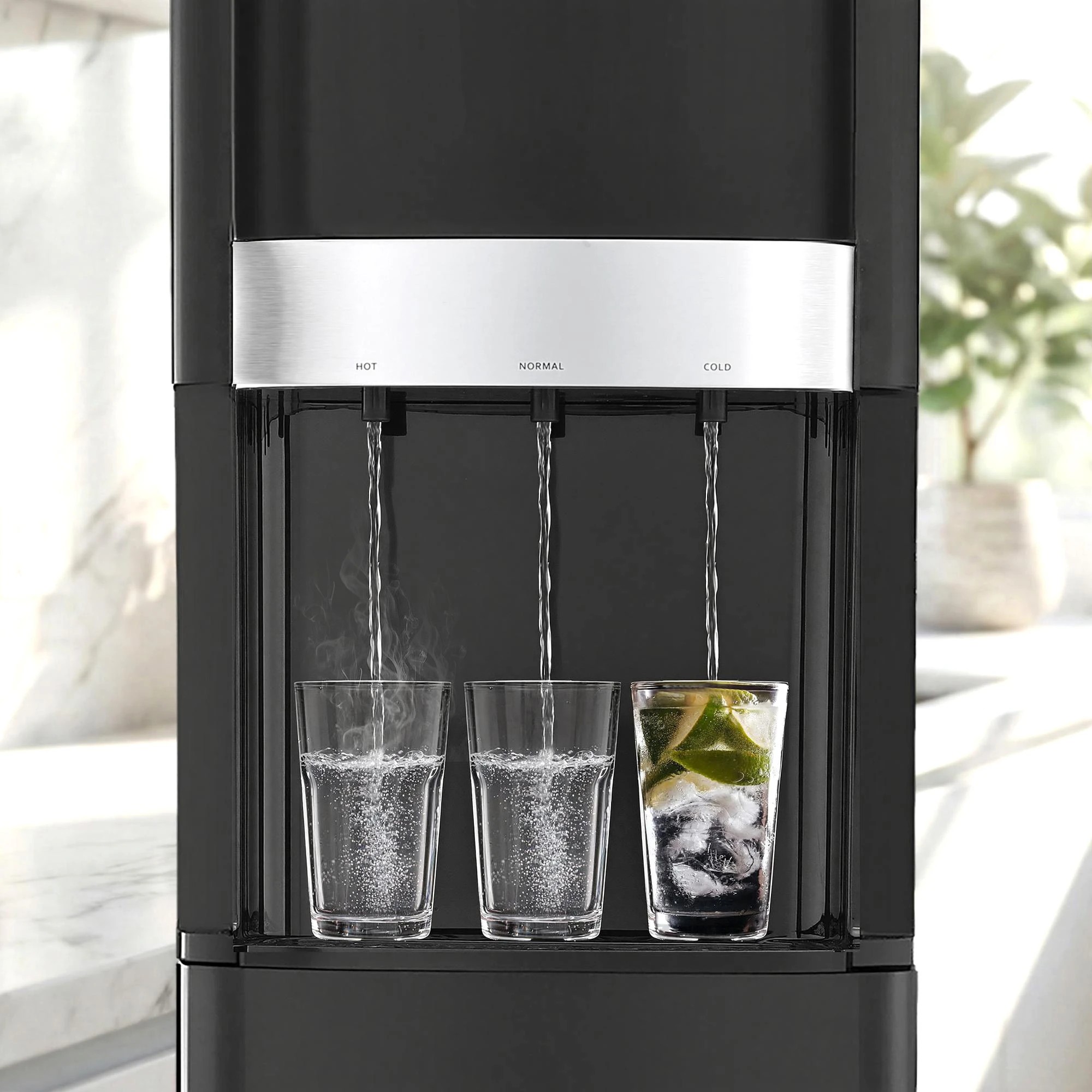 8 Devanti 3 Taps Water Cooler Dispenser Bottom Loading Dispenser Chiller Filter - Black, 8 of 9