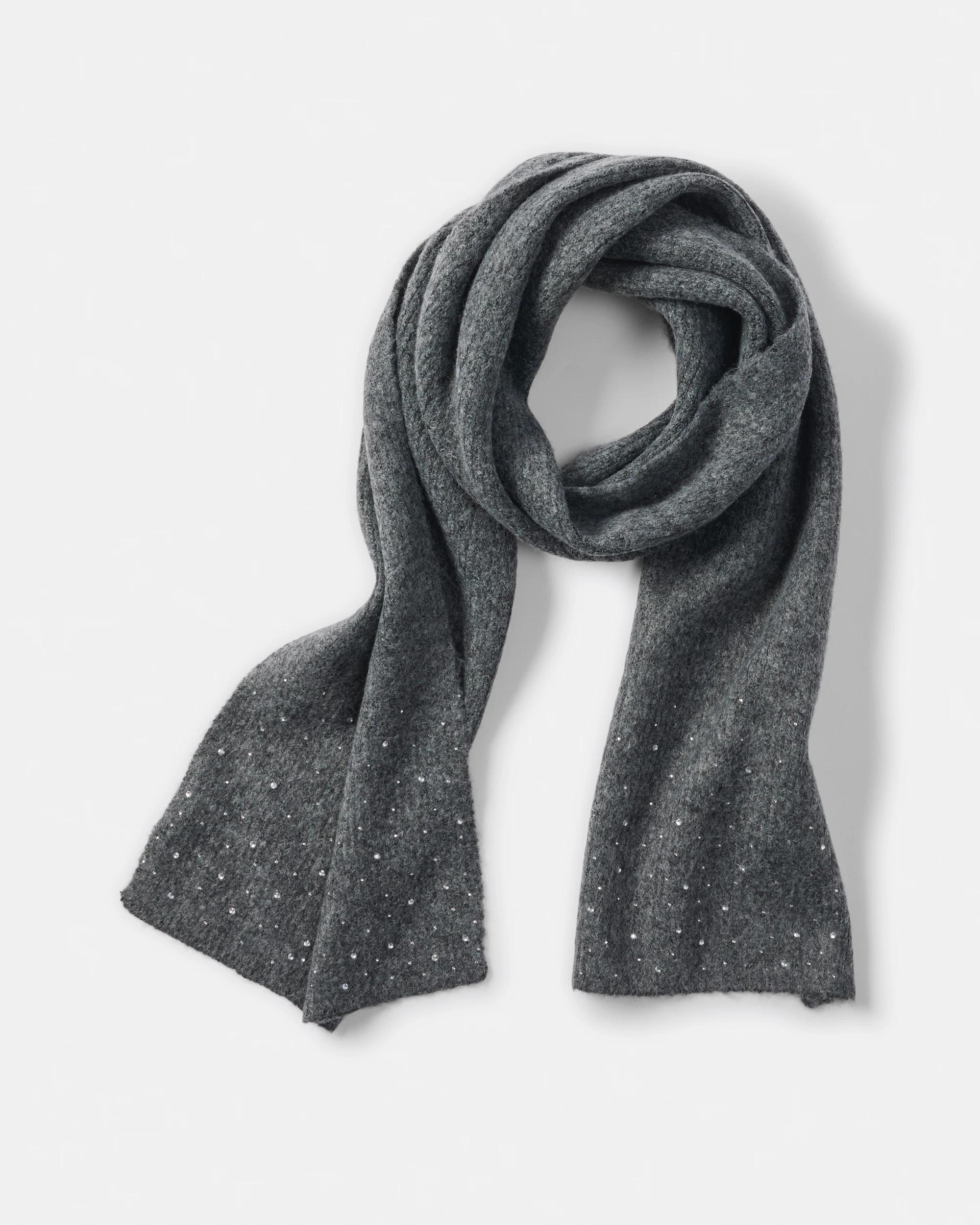 1 Rhinestone Scarf Grey Marle, 1 of 3