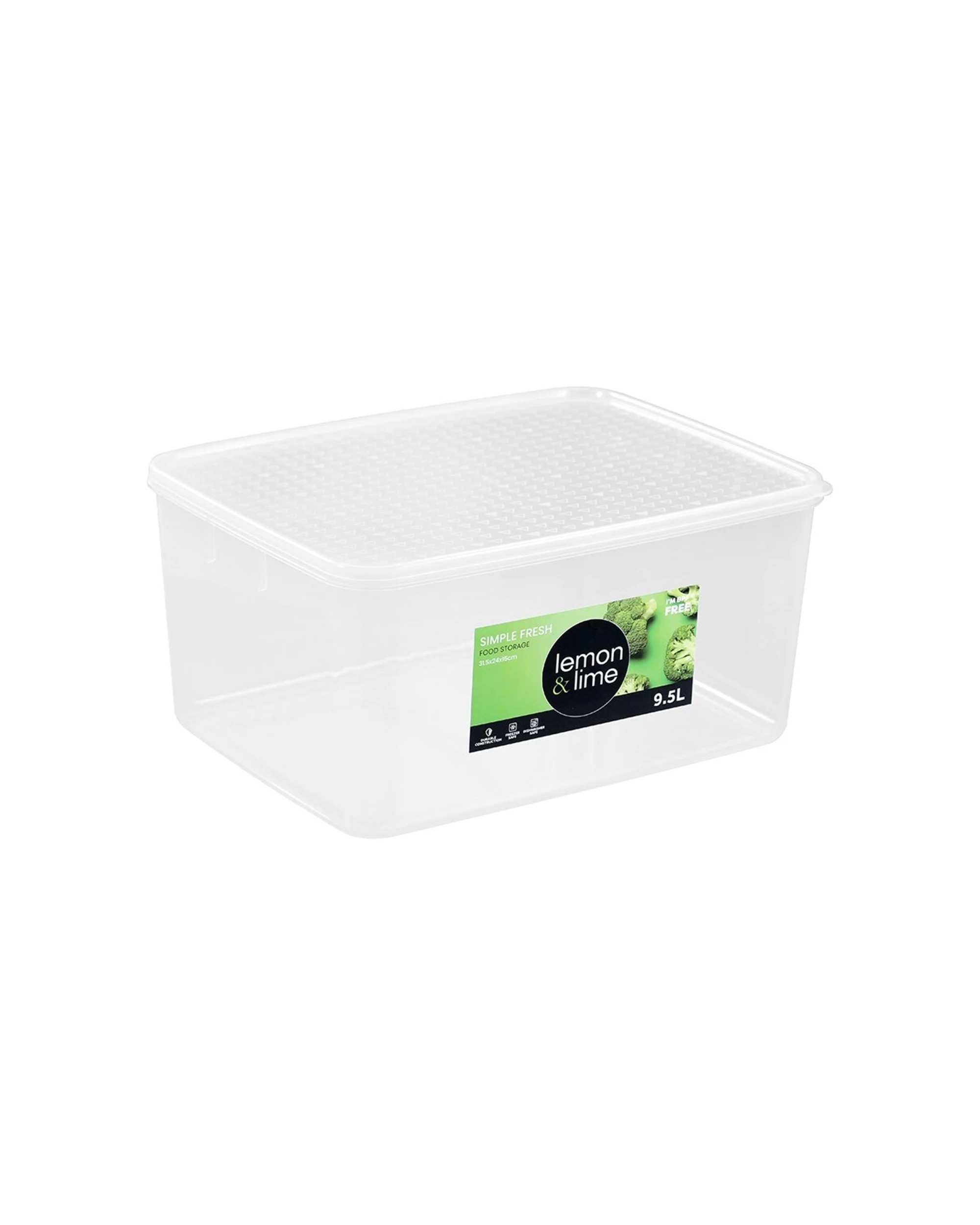2 Lemon & Lime 6PK Simple Fresh Food Reusable Container 9.5L - Clear, 2 of 5