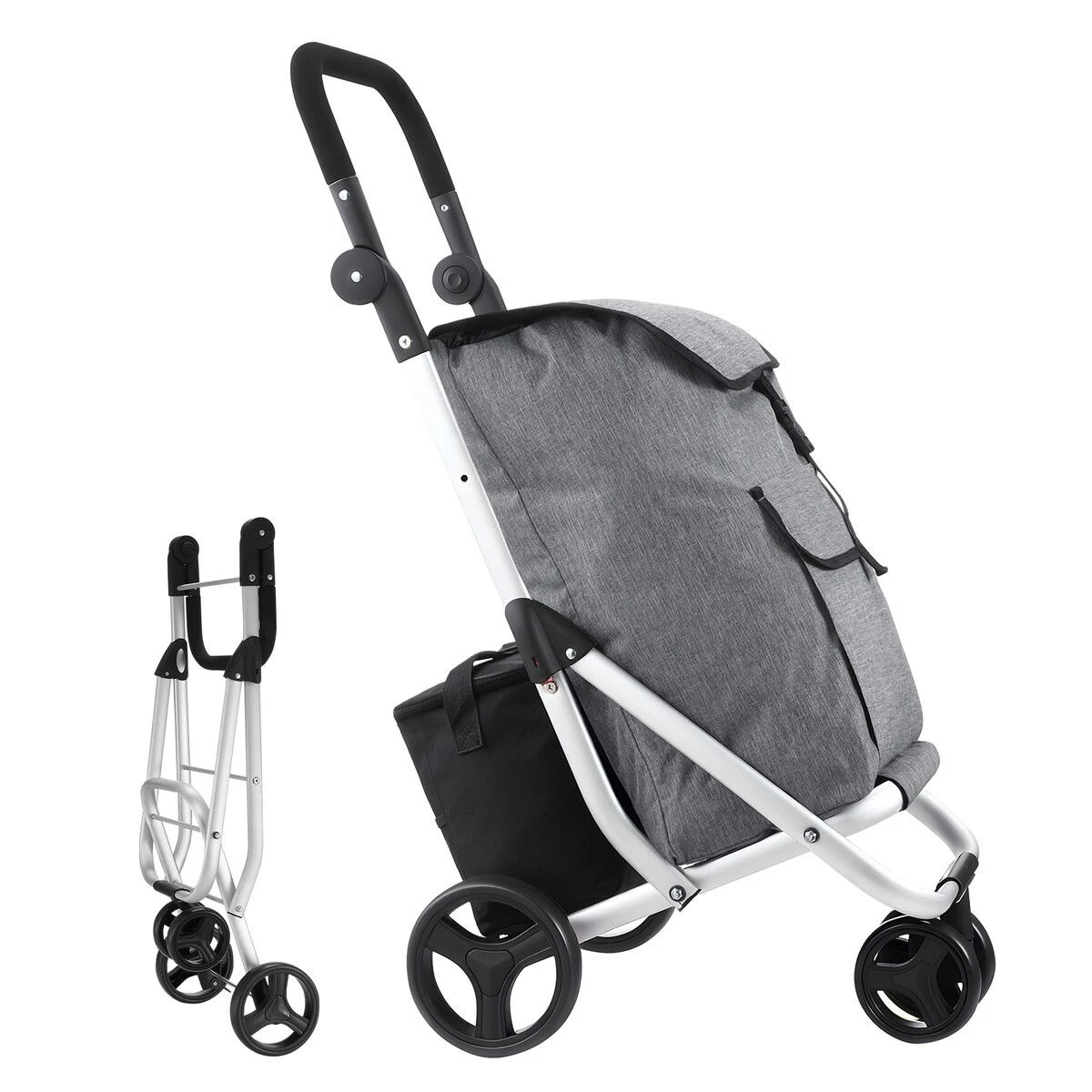 2 AUSWAY Shopping Cart Trolley Dolly Insulation Bag Aluminium Waterproof Wheeled, 2 of 3