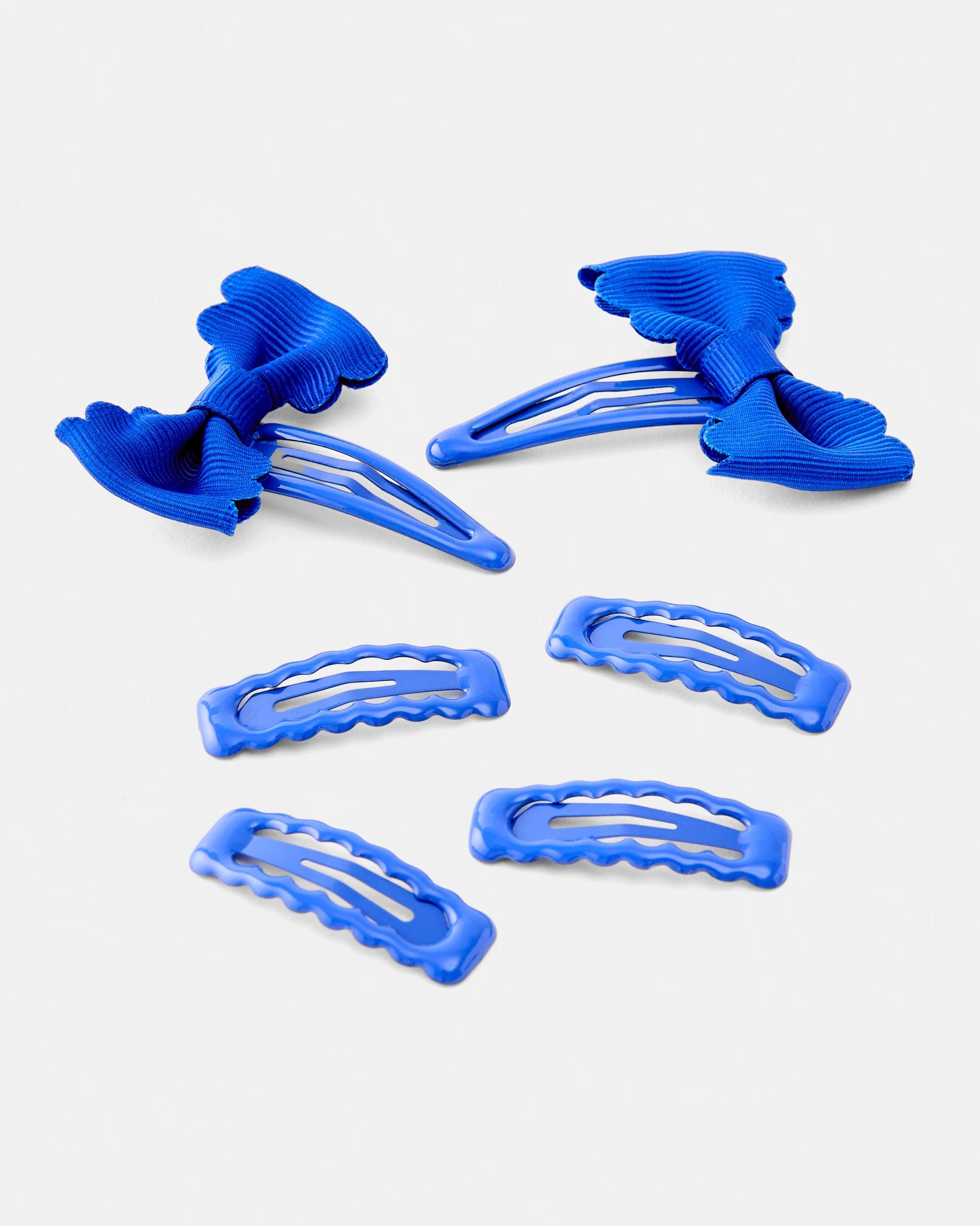 2 6 Pack School Snap Hair Clips Set Royal Blue, 2 of 3