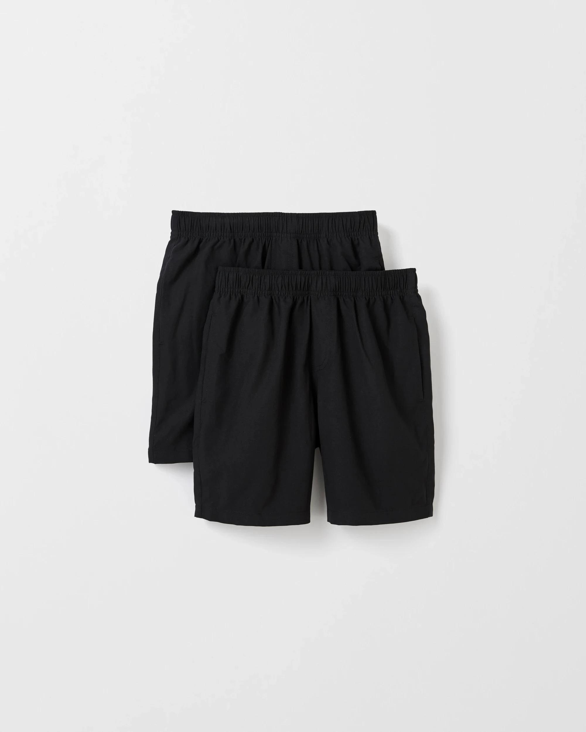 1 Target Kids School Microfibre 2 Pack Shorts BLACK, 1 of 4