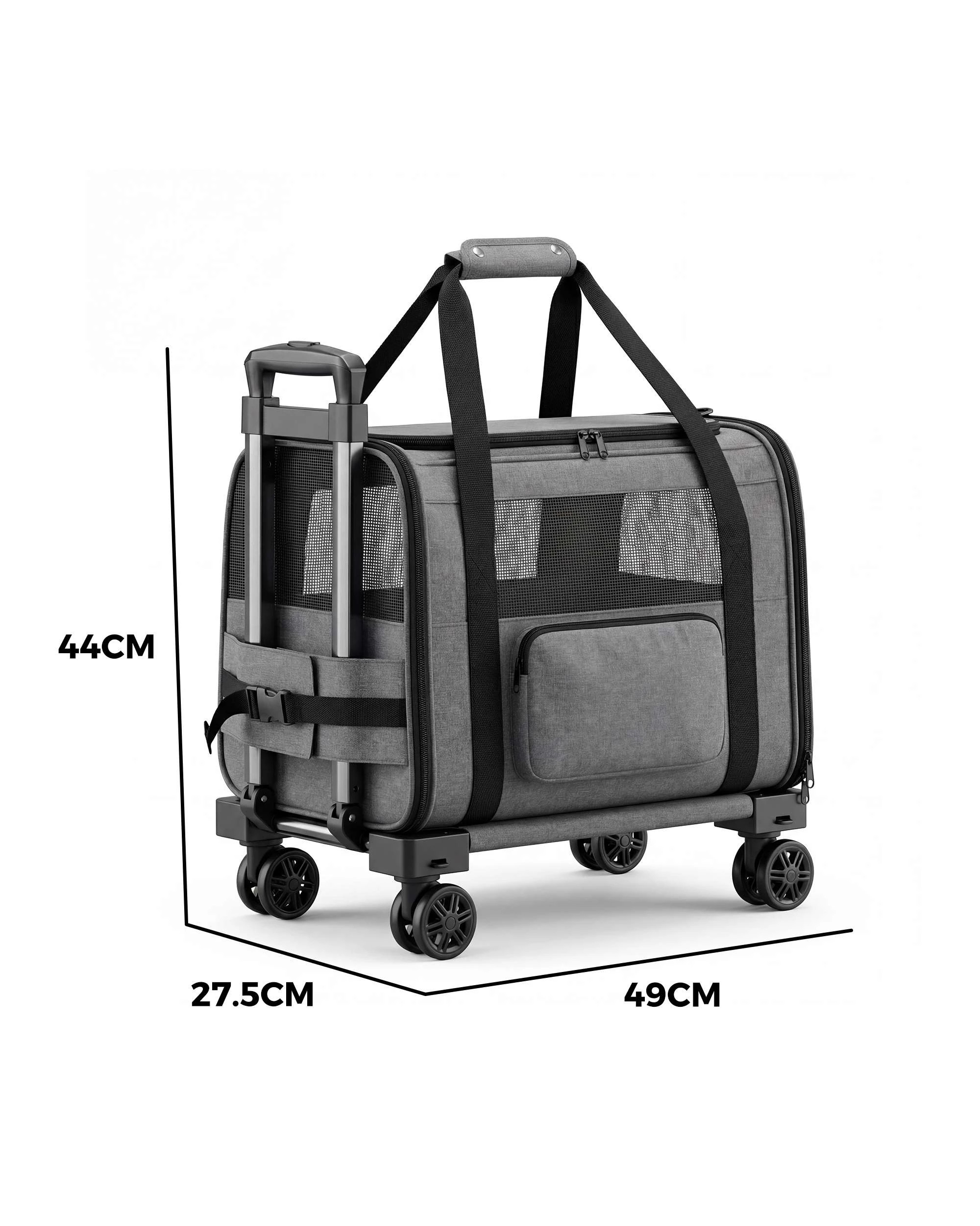 9 Advwin Pet Carrier Foldable Stroller Cat Dog Trolley Travel Bag, 9 of 9