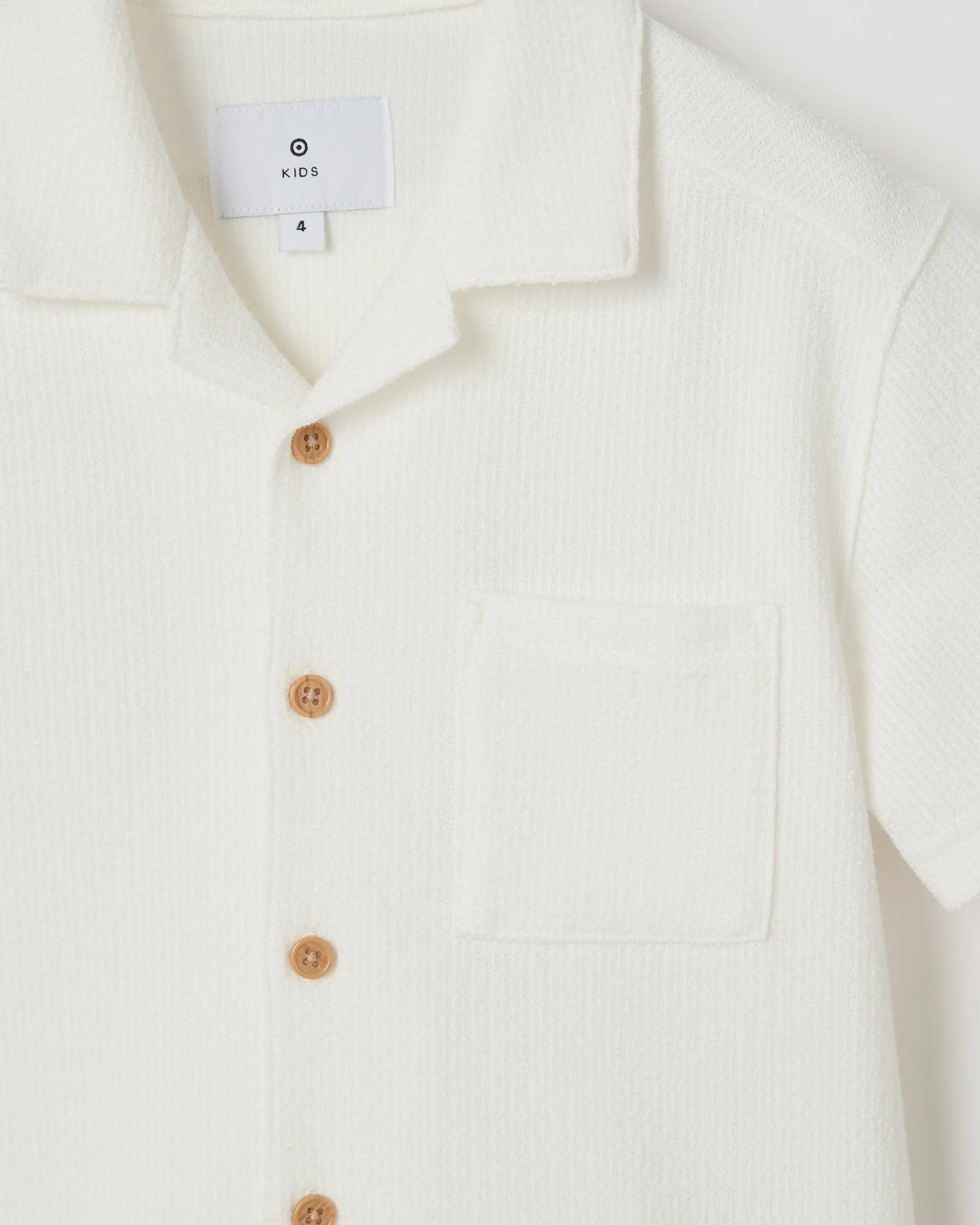 2 Target Kids Short Sleeve Textured Shirt CREAM, 2 of 2