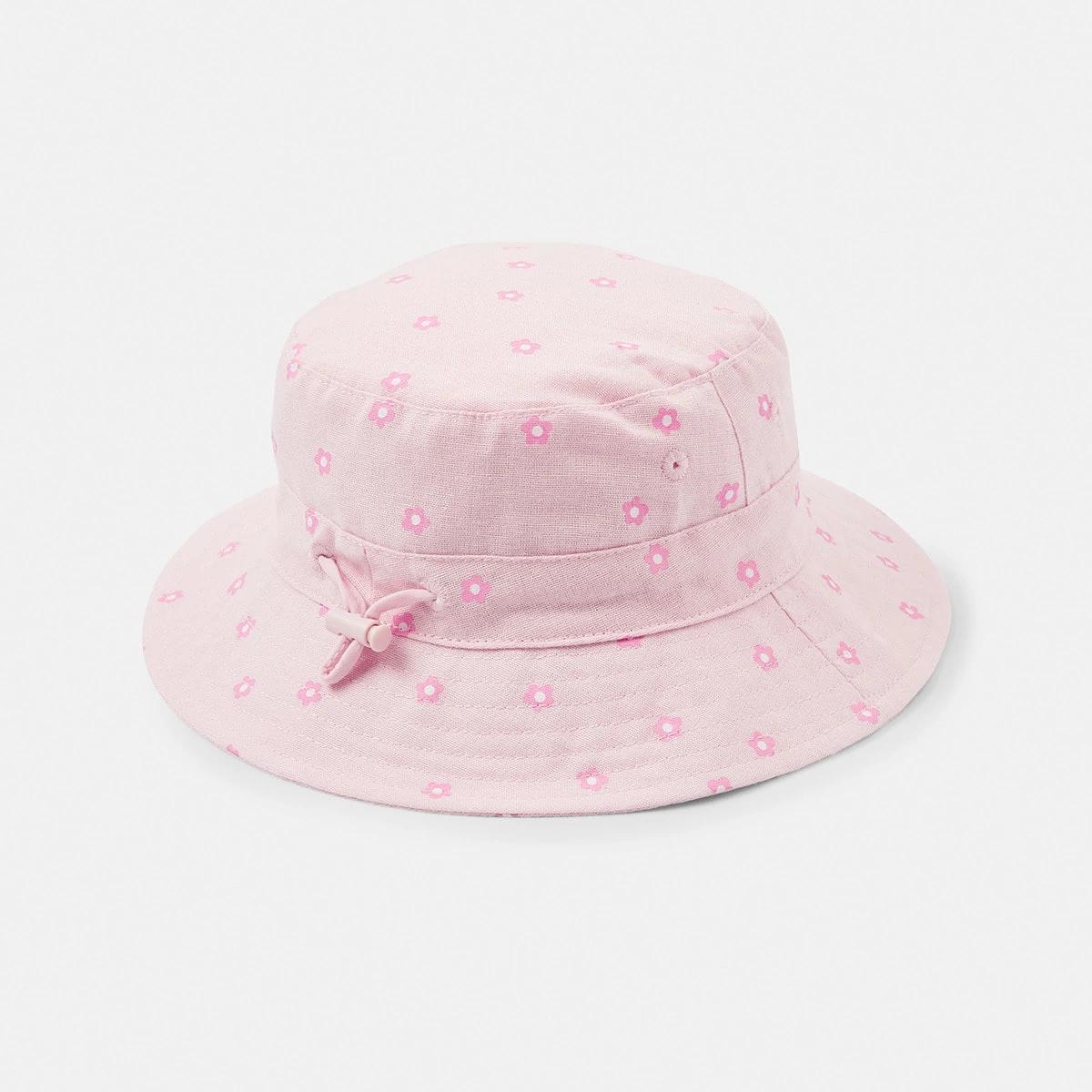 1 Baby Hat Pnk Floral, 1 of 3