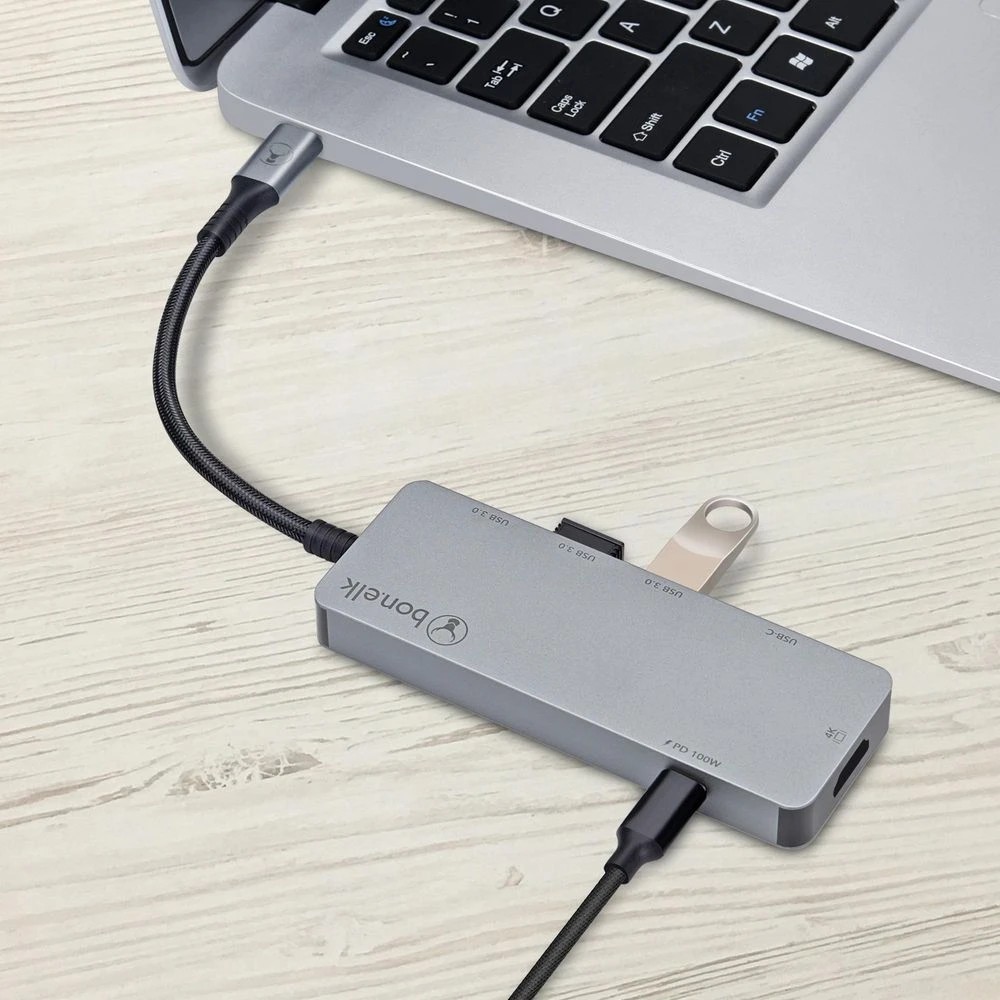 2 Bonelk Long-Life 6-in-1 Multiport Adaptor Space Grey, 2 of 3