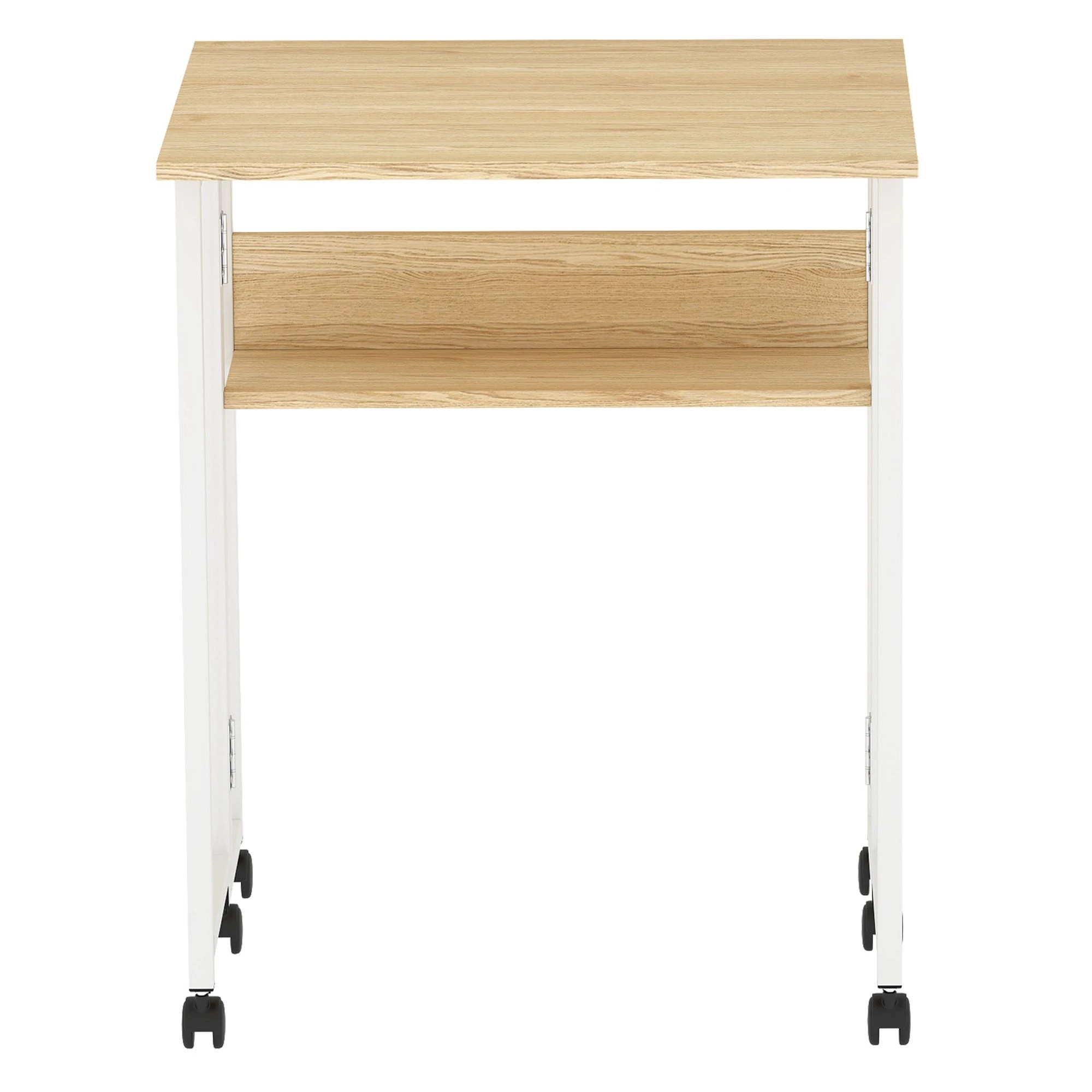 2 Levede Foldable Computer Desk with Wheels - Natural, 2 of 9