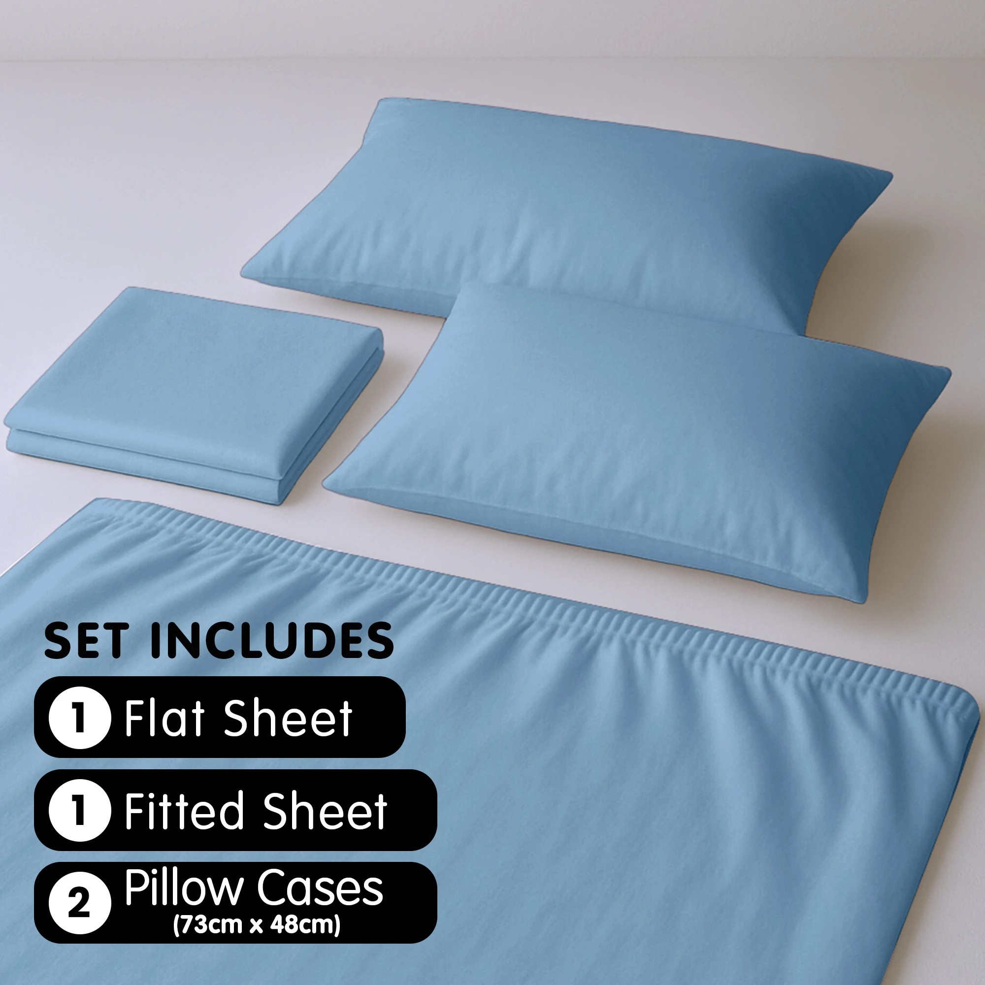 7 4pc 1000 Thread Count Cotton Rich King Bed Sheet Gift Pack Cvc Microfibre Blend In Blue
 - King Bed, 7 of 10