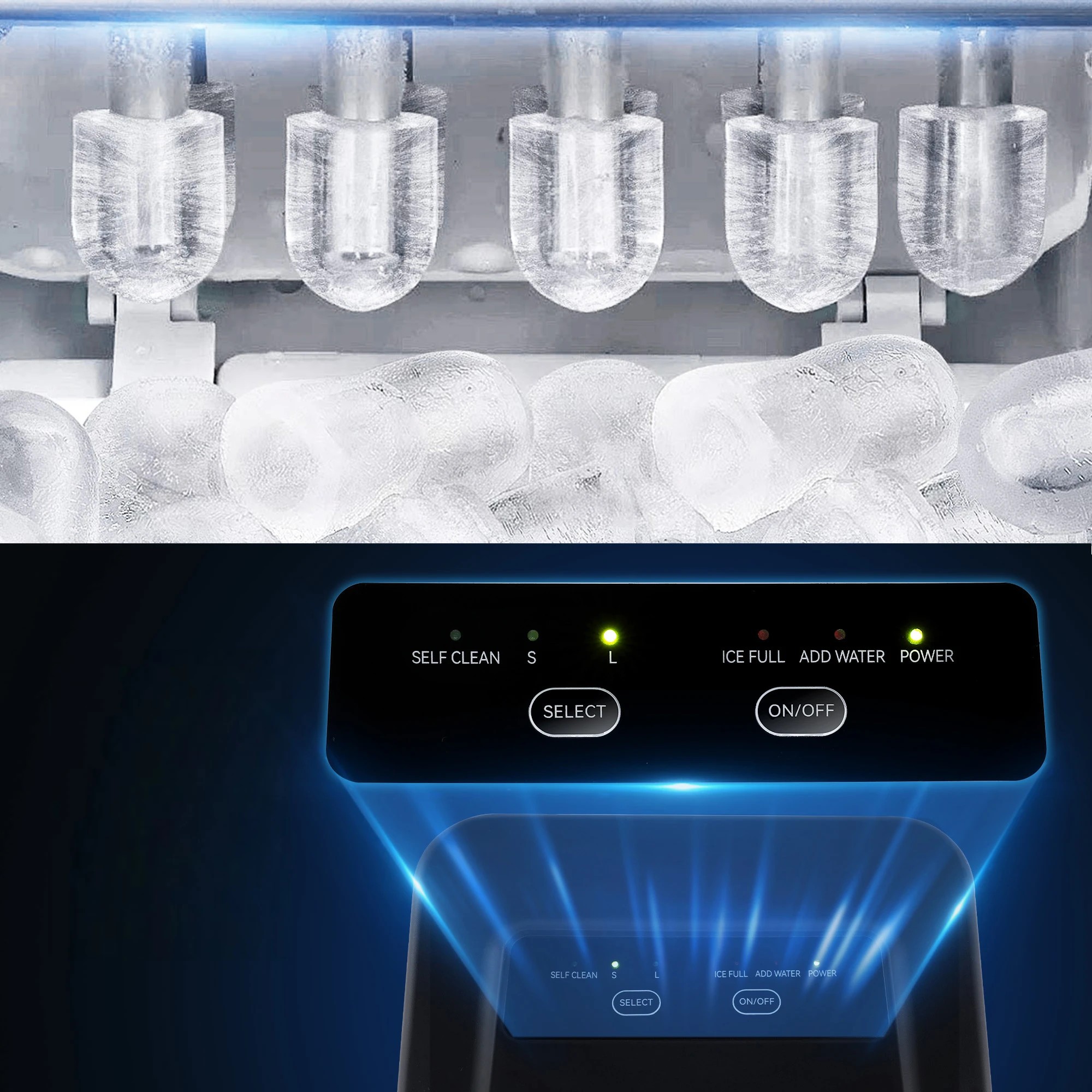 8 Devanti Ice Maker Machine Portable  Countertop w/Self Cleaning - Black, 8 of 10