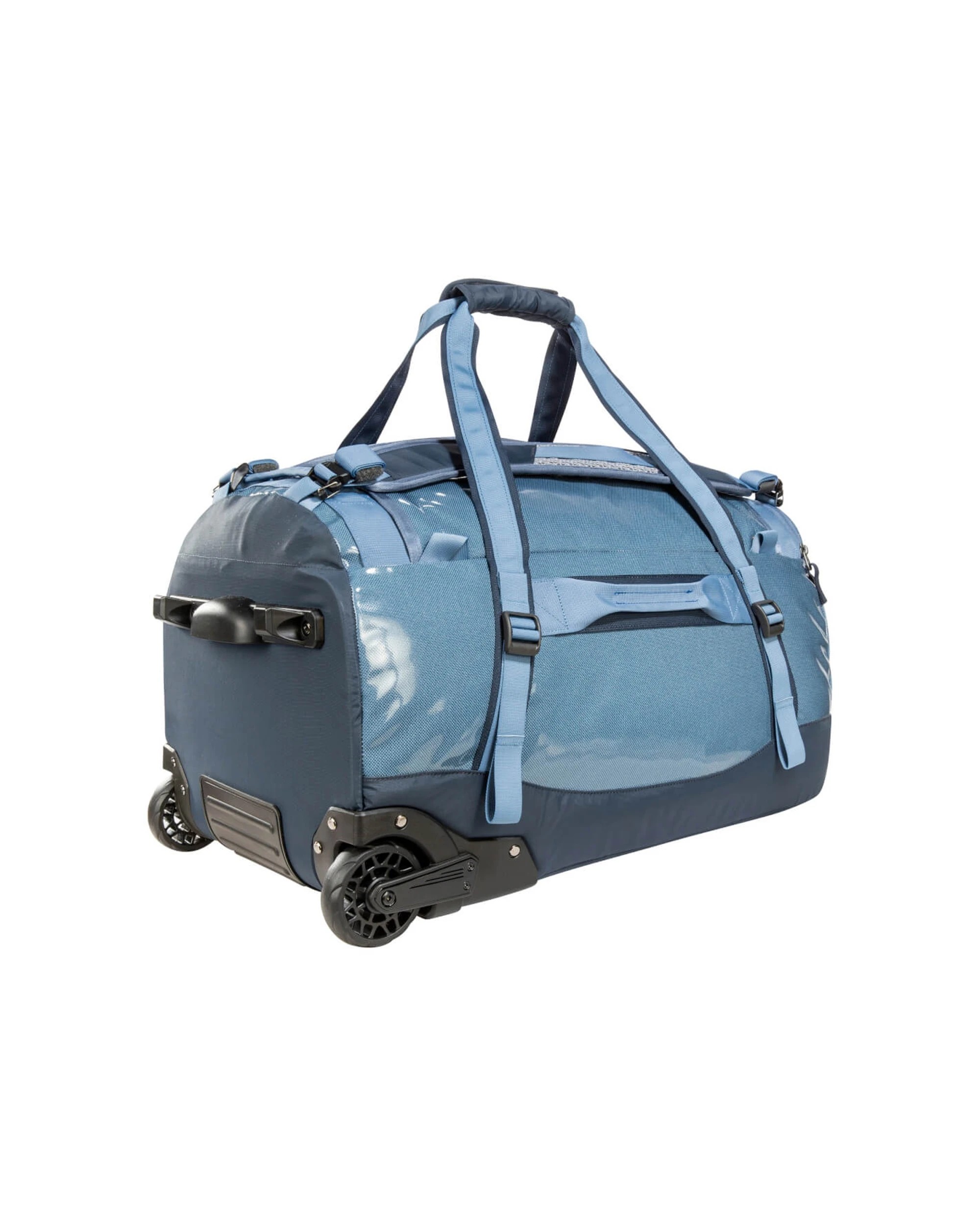 2 Tatonka Barrel Roller Wheeled Travel Duffel Bag 60L Nylon Telescopic Handle - Blue, 2 of 4