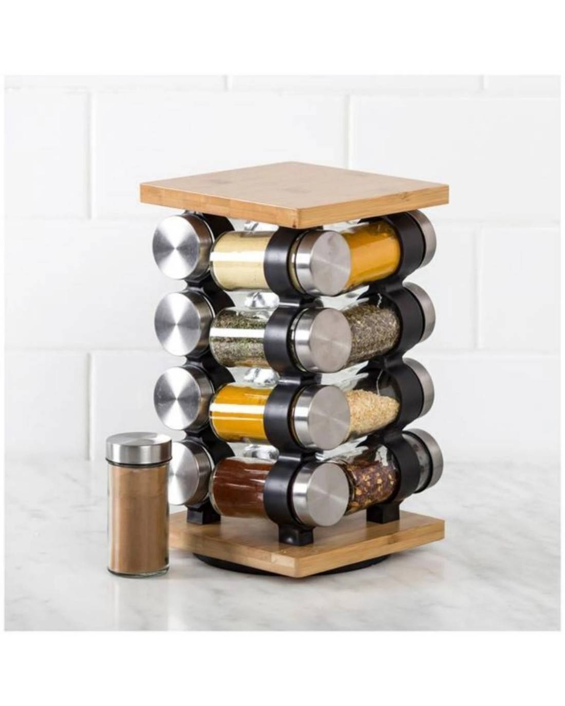 Davis & Waddell Romano Spice Jar Set with Rack 16 Piece - Clear - Kmart