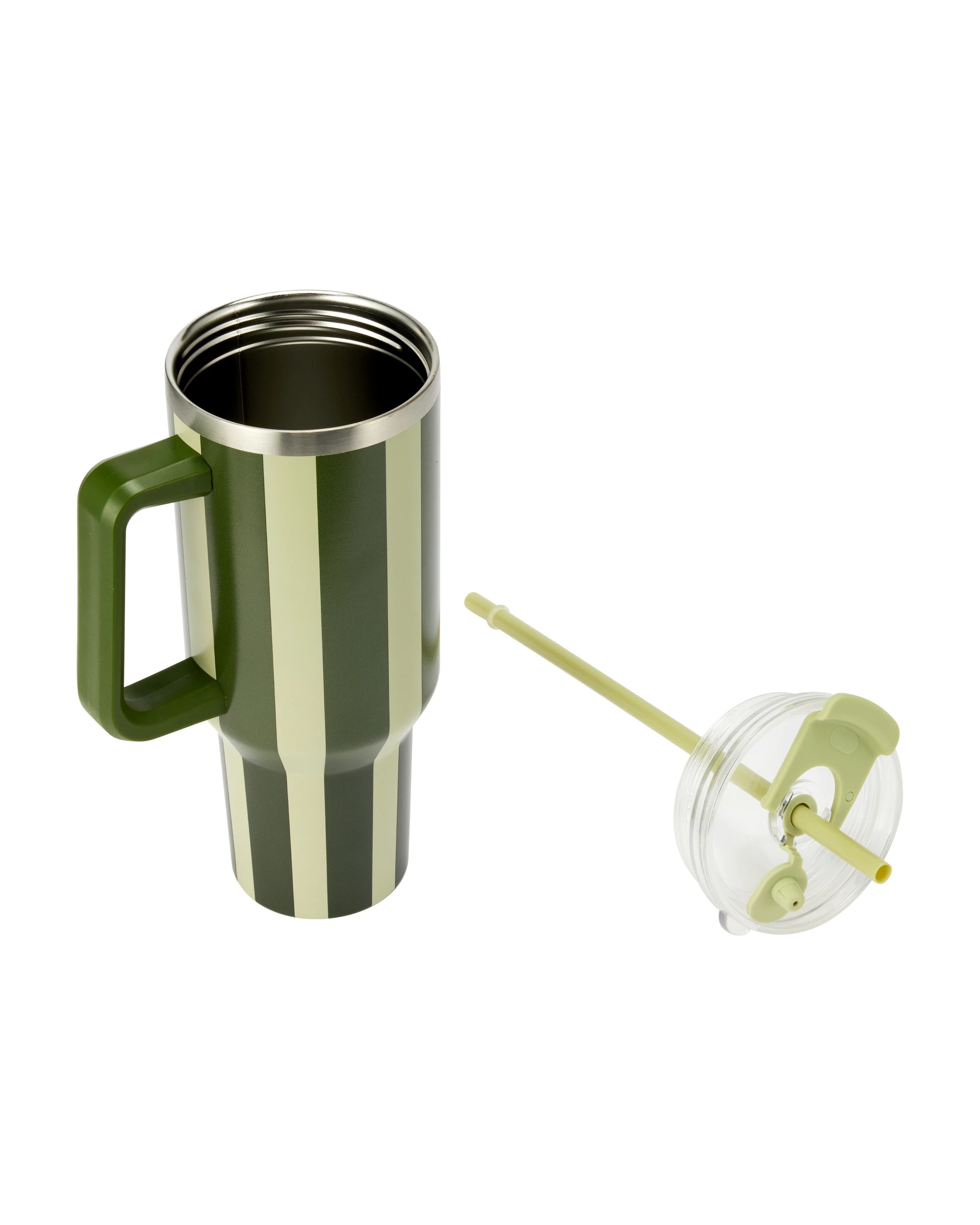 4 1.18L Green Stripe Jumbo Tumbler with Handle, 4 of 6