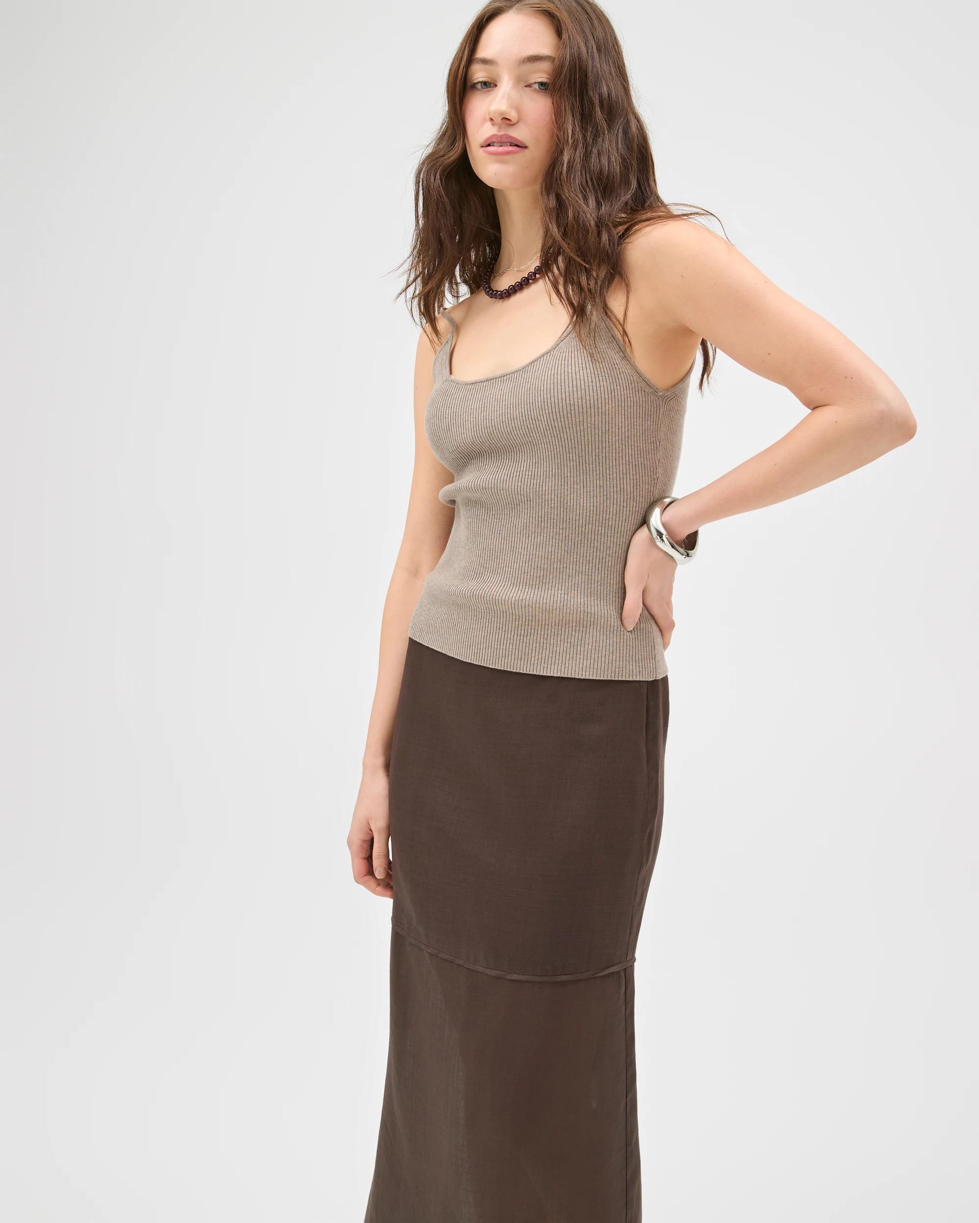 5 Lily Loves Sheer Midi Skirt TRUFFLE, 5 of 7