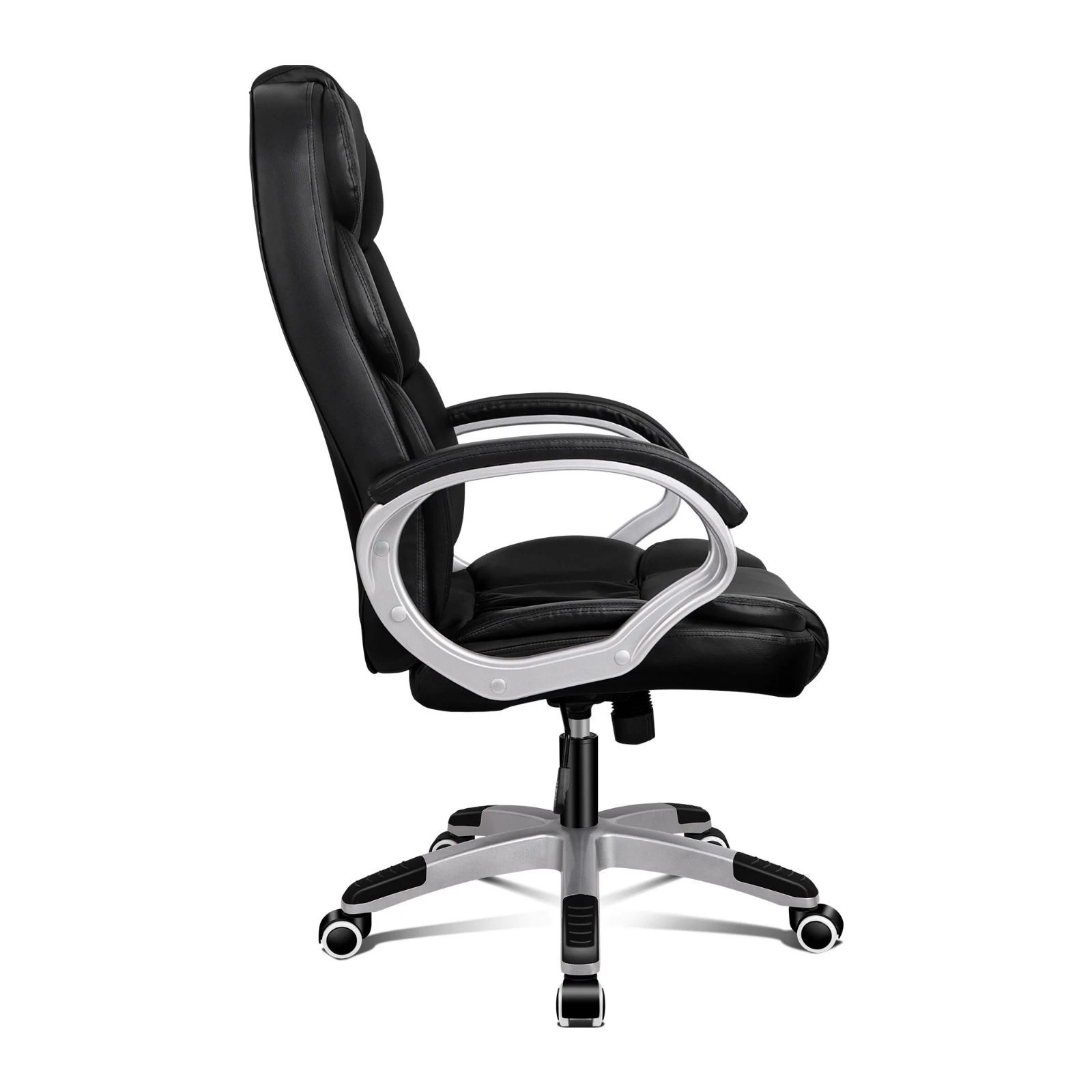 3 Alfordson Office Chair Executive Computer Gaming Racer PU Leather Work Seat - Black, 3 of 10