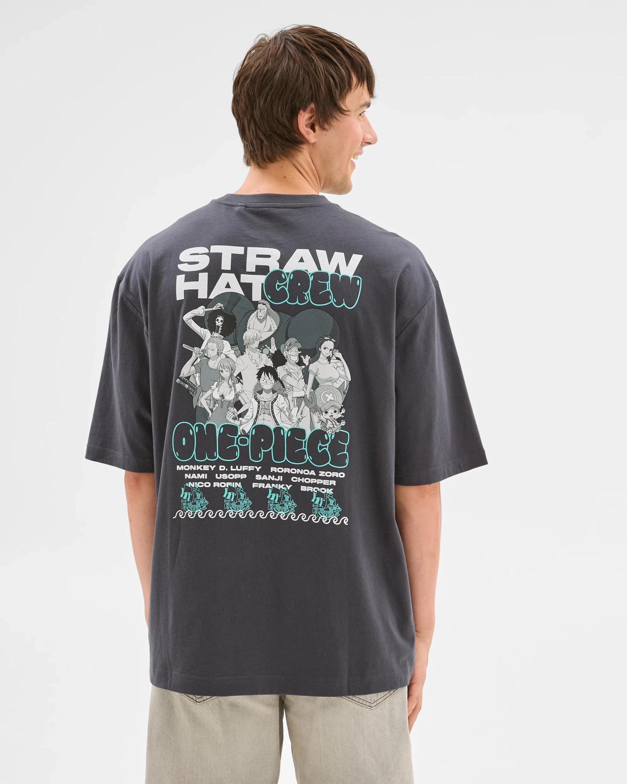 2 Licensed One Piece Straw Hat Crew T-Shirt BLACK, 2 of 6