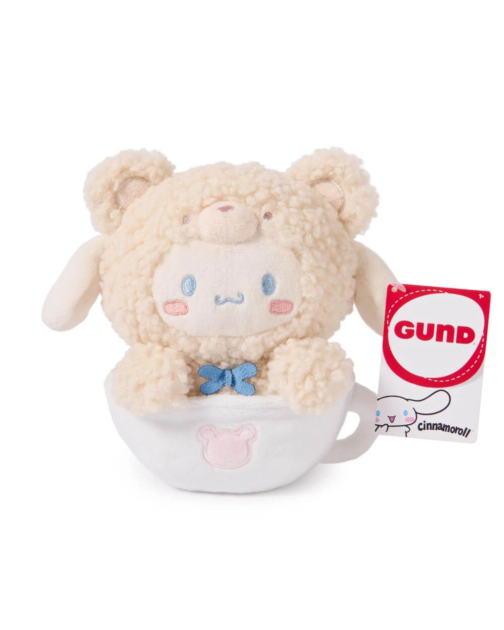 1 Gund Hello Kitty and Friends Cinnamoroll Latte Bear Small 15cm Plush, 1 of 5