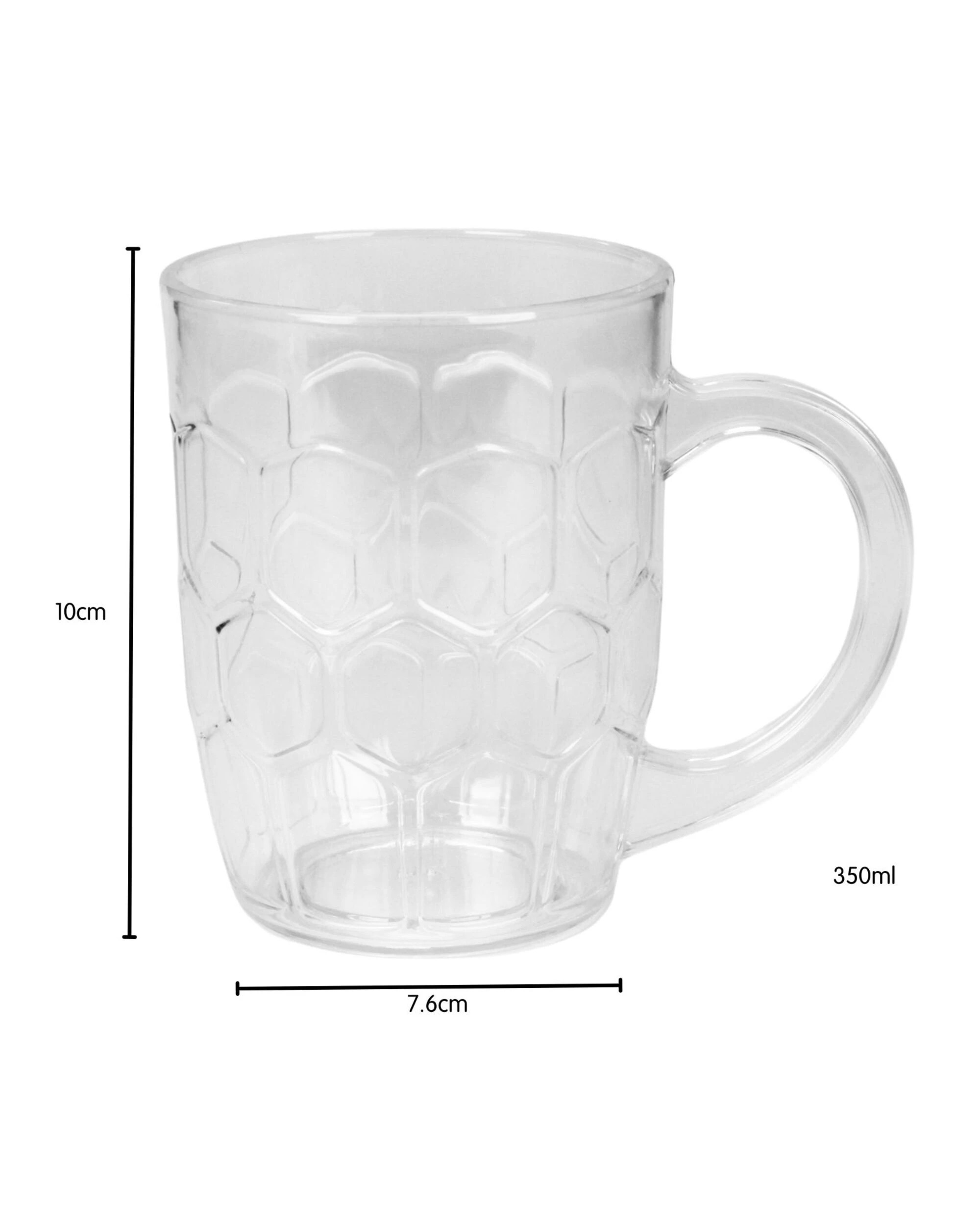 2 Durmaz Clear Acrylic Dimple Beer Mug 350ml - Clear, 2 of 3