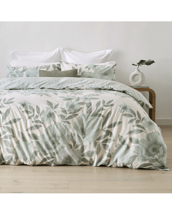 Mari Cotton Rich Reversible Quilt Cover Set - Queen Bed