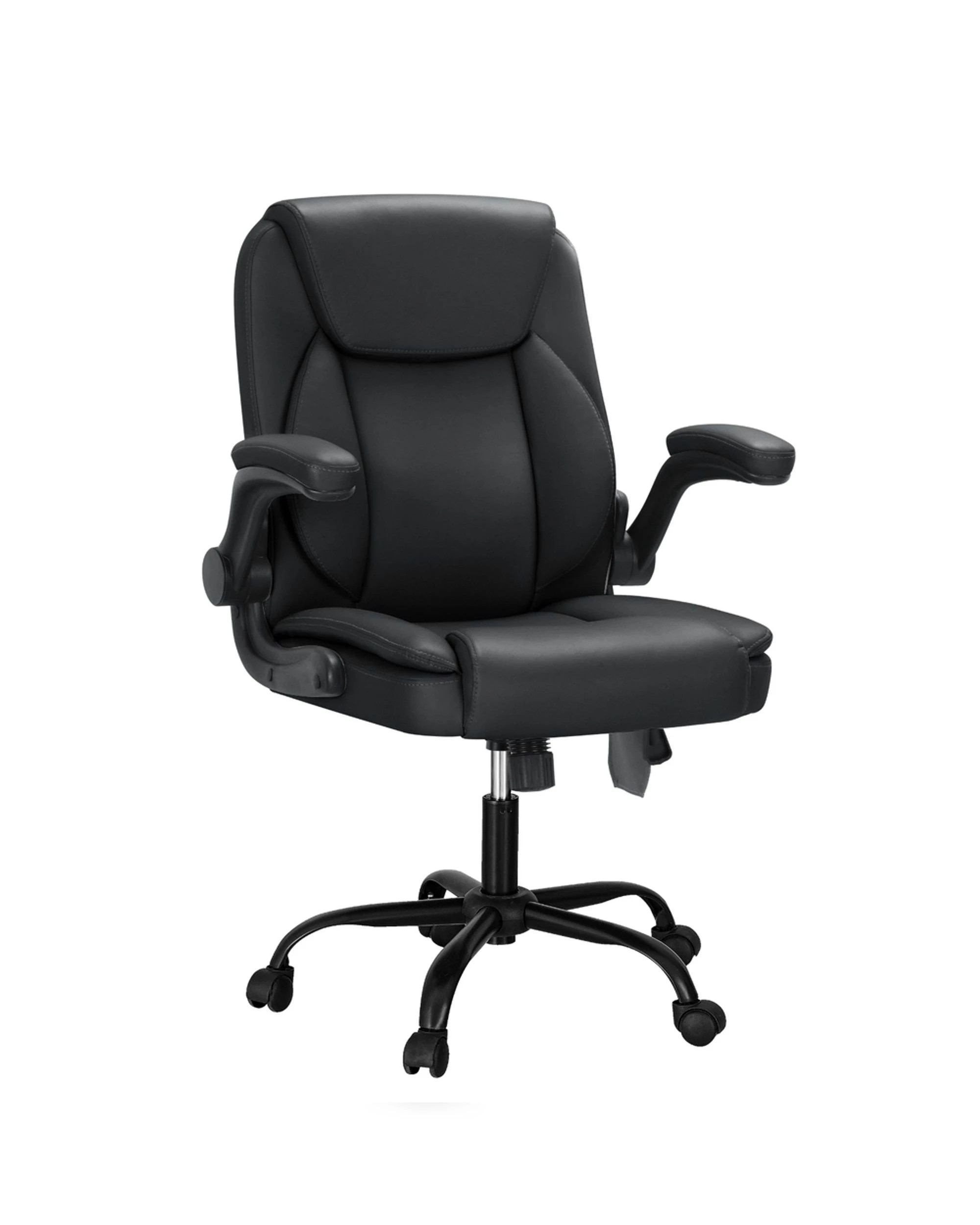 1 Artiss 2 Point Massage Office Chair Leather Mid Back
 - Black, 1 of 3