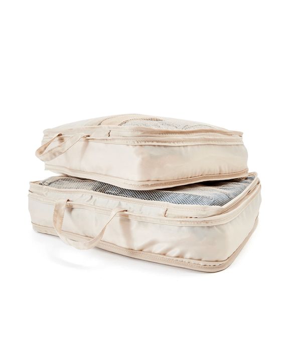2 Piece Large Compression Packing Cubes - Taupe