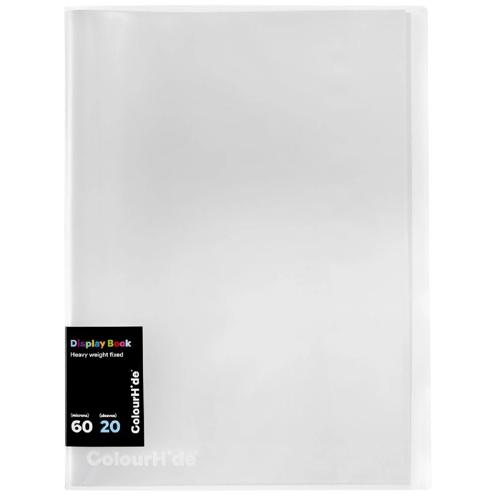 1 ColourHide A4 Fixed Display Book 20 Sheets Clear, 1 of 2