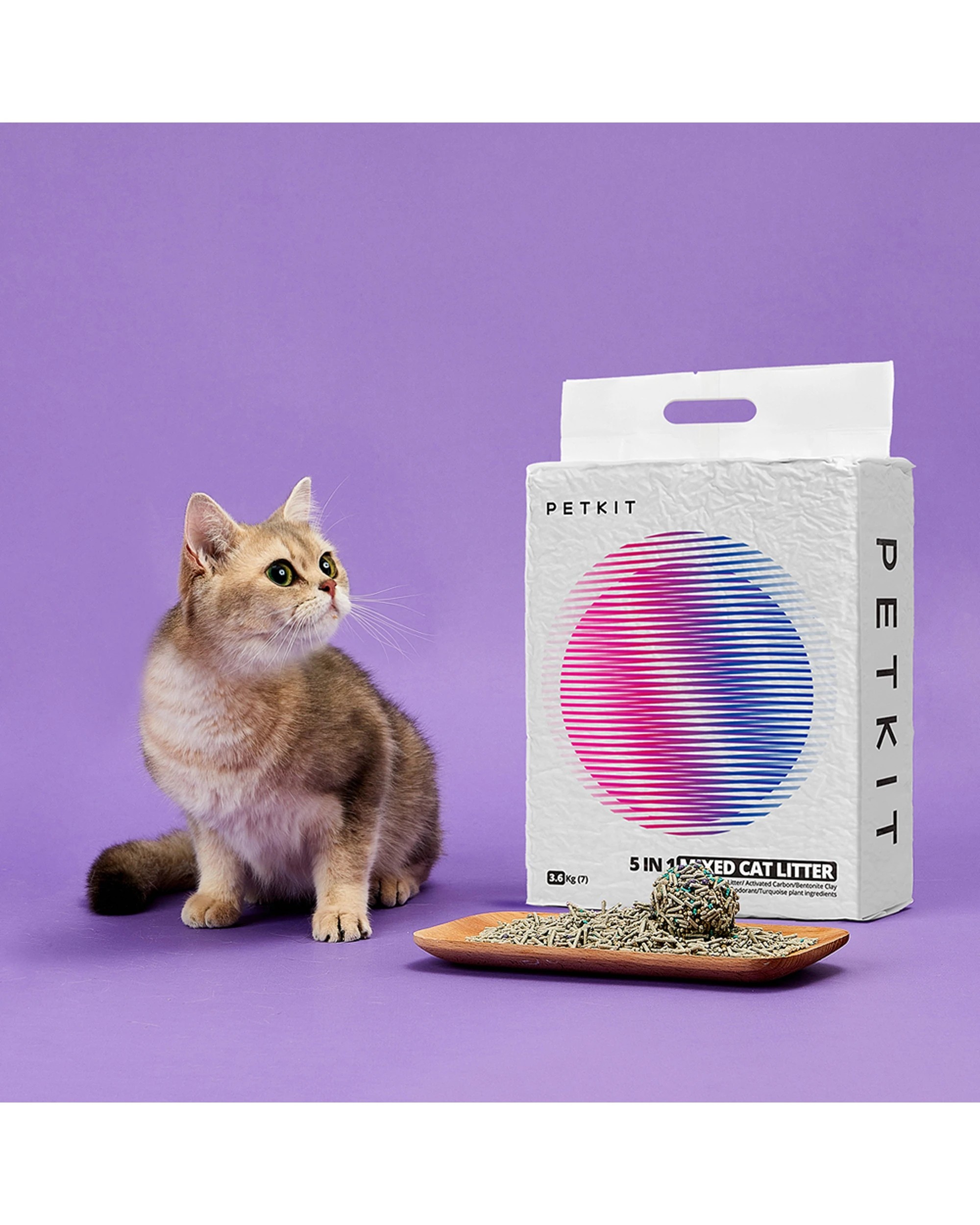 4 Petkit 5-In-1 Active Carbon 7L Mixed Tofu Cat Litter Odour Control Biodegradable - Plain, 4 of 6