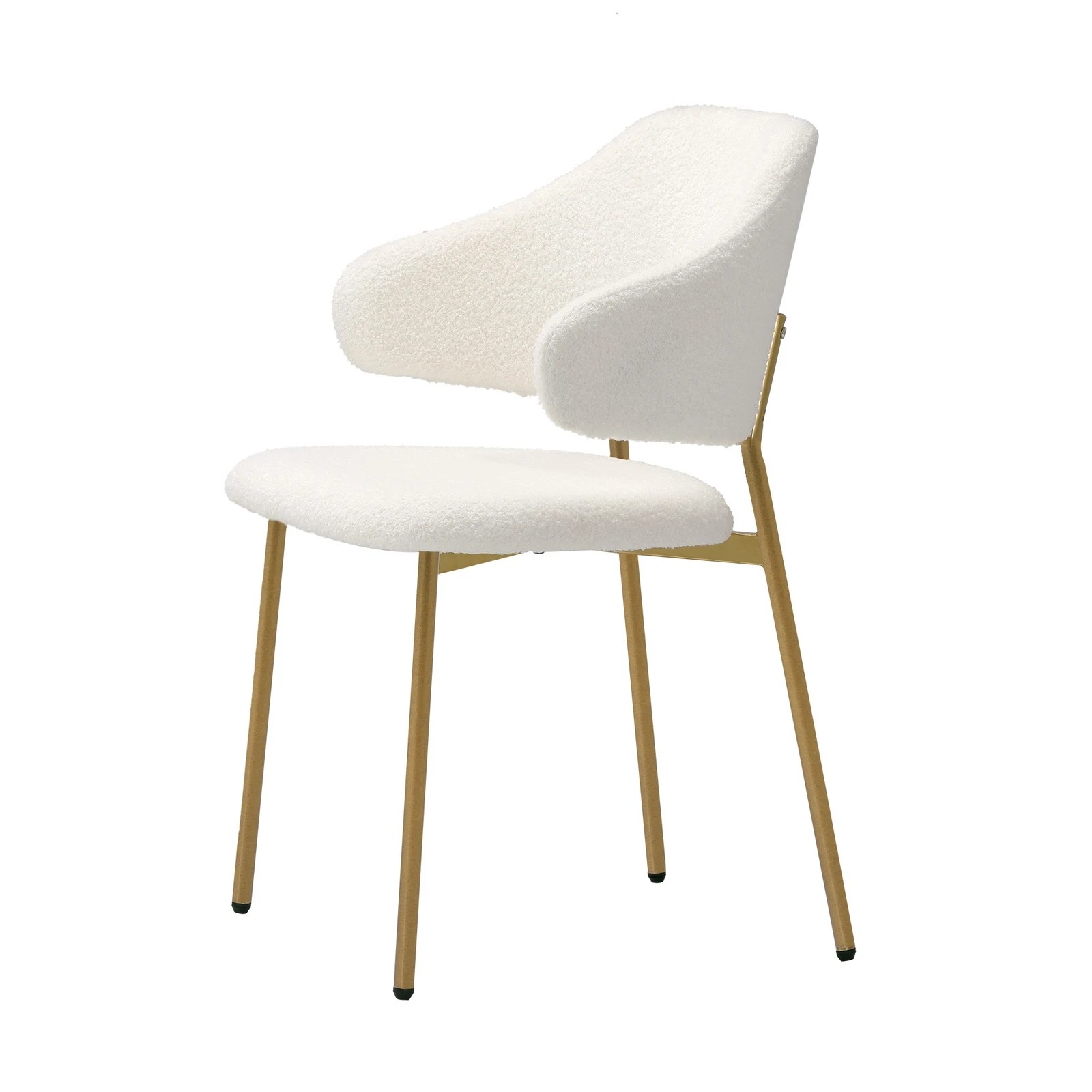 7 Oikiture 2x Dining Chair Accent Chairs Kitchen Padded Seat Sherpa Gold Metal Legs
 - White, 7 of 10