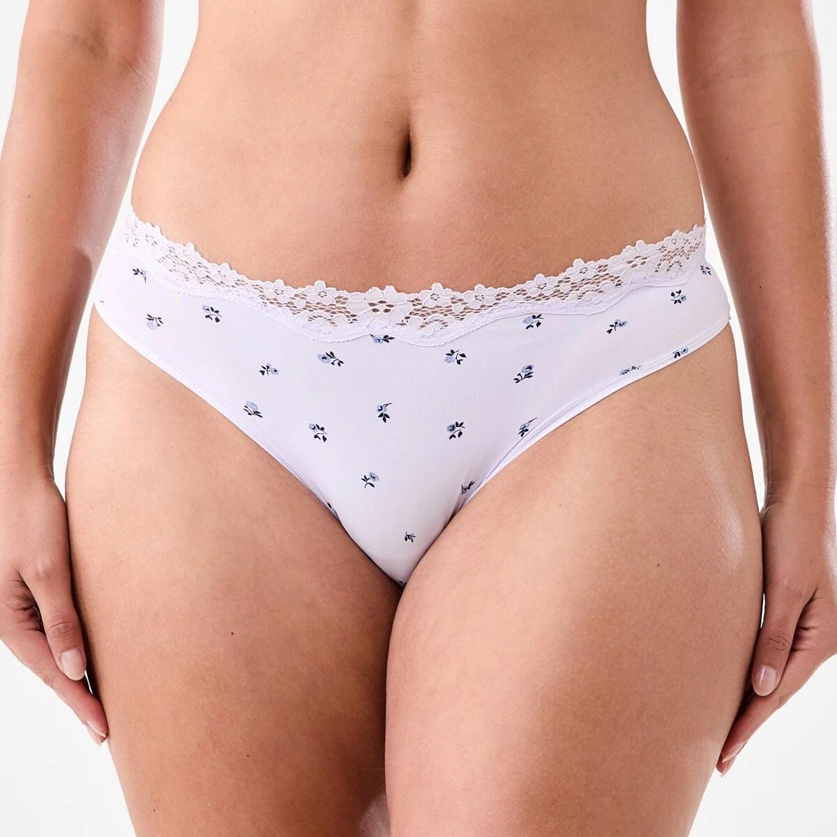 4 3 Pack Super Soft Lace Bikini Briefs LAVENDER FLORAL, MIDNIGHT, LILY LAVENDER, 4 of 9
