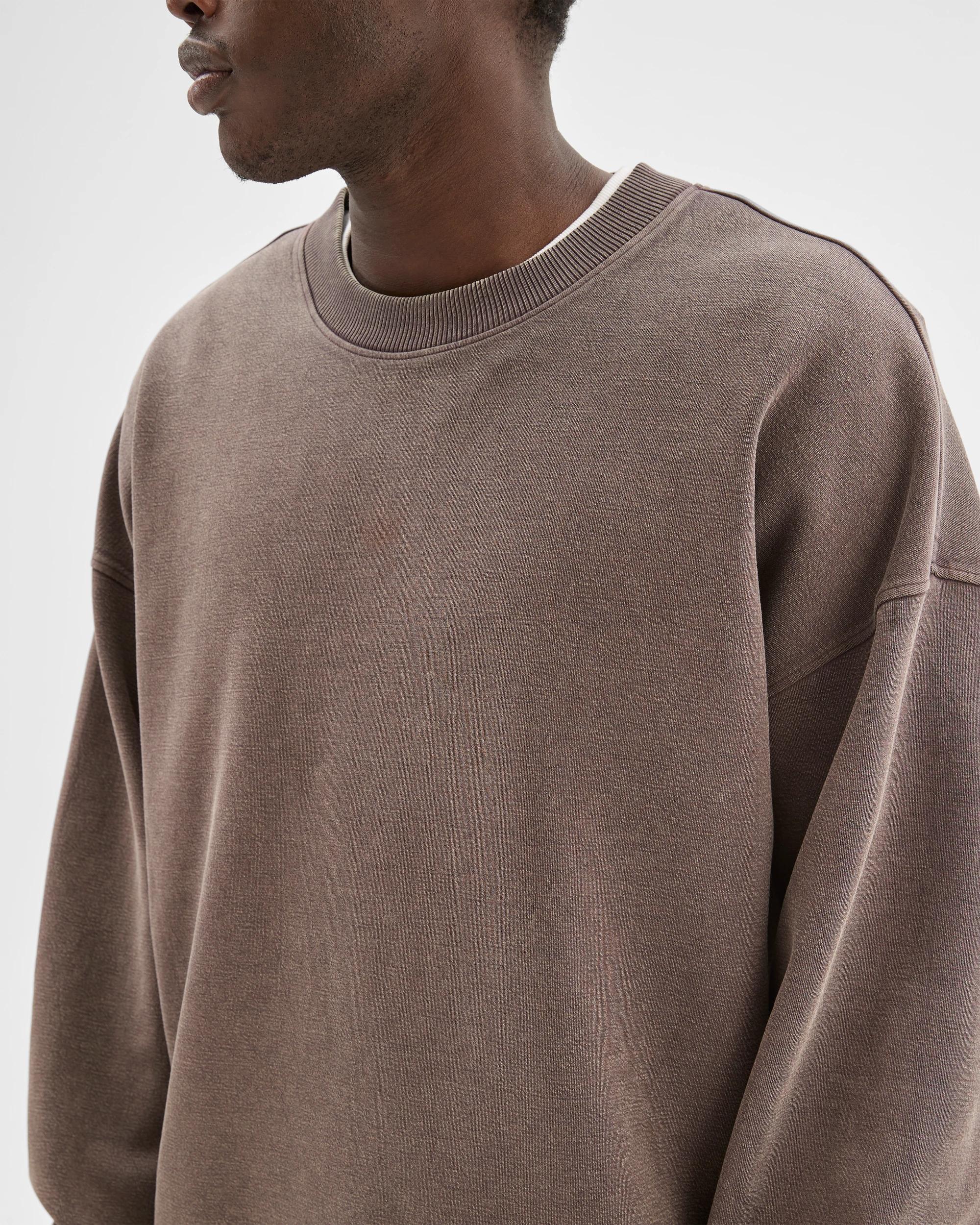 5 Commons Australian Cotton Blend Oversized Heavyweight Fleece Crew Jumper CHOCOLATE BROWN, 5 of 6