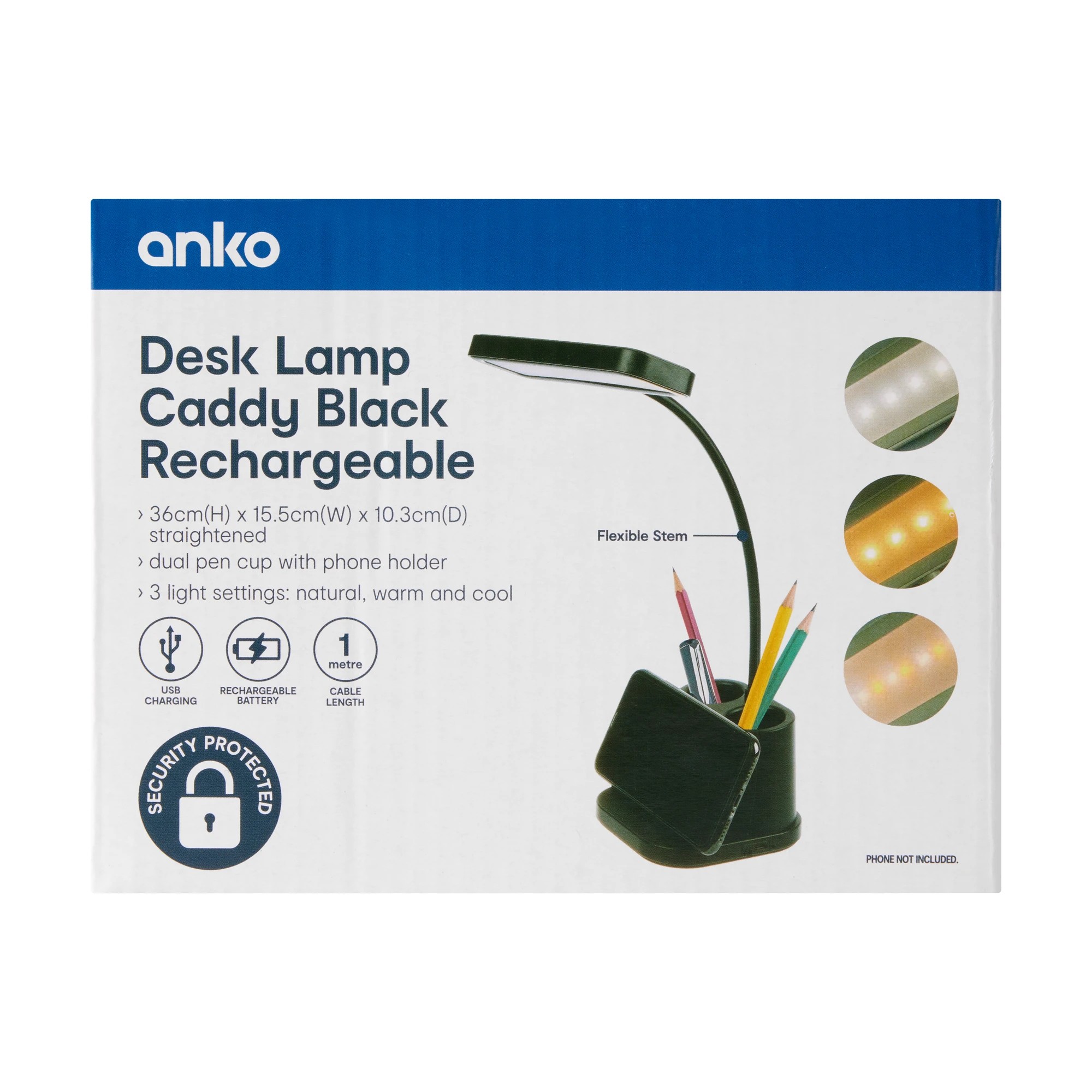 6 Rechargeable Desk Lamp Caddy - Black, 6 of 6