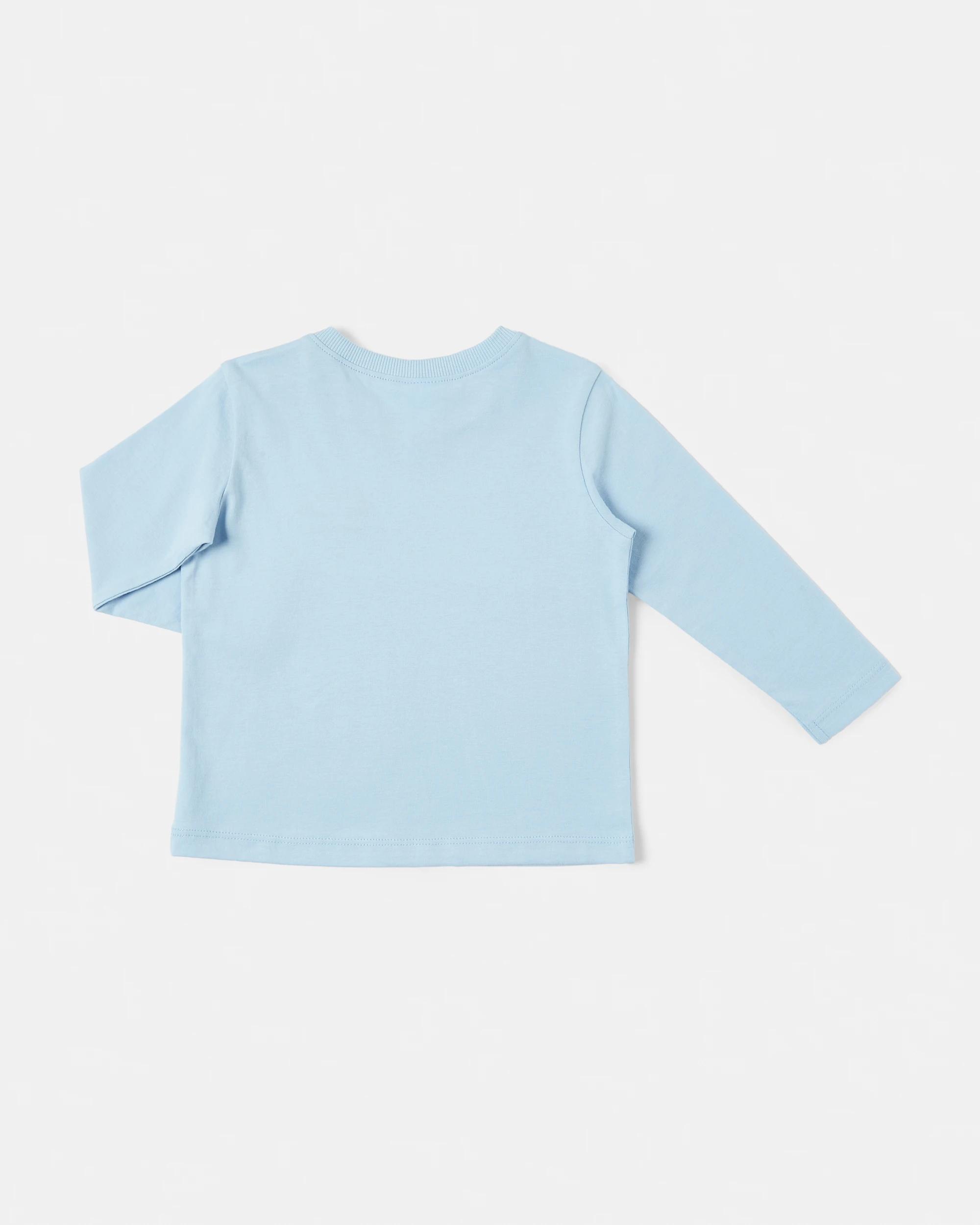 2 Cotton Long Sleeve T-shirt Blu Car, 2 of 3