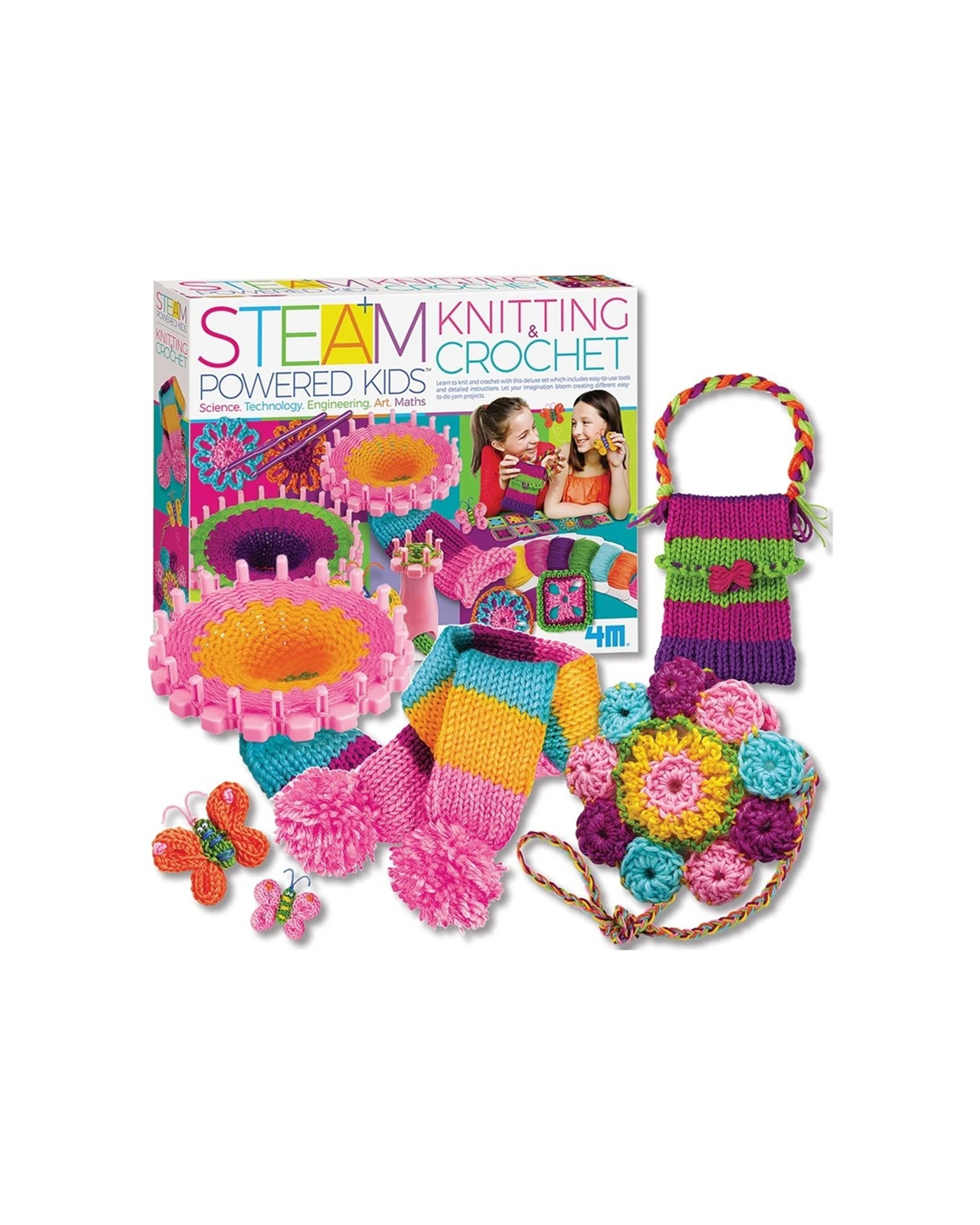 2 4M Steam Powered Kids Children Knitting & Crochet Art Craft Activity Fun, 2 of 3