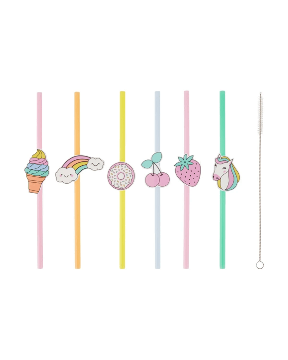 6 Piece Reusable Party Straws