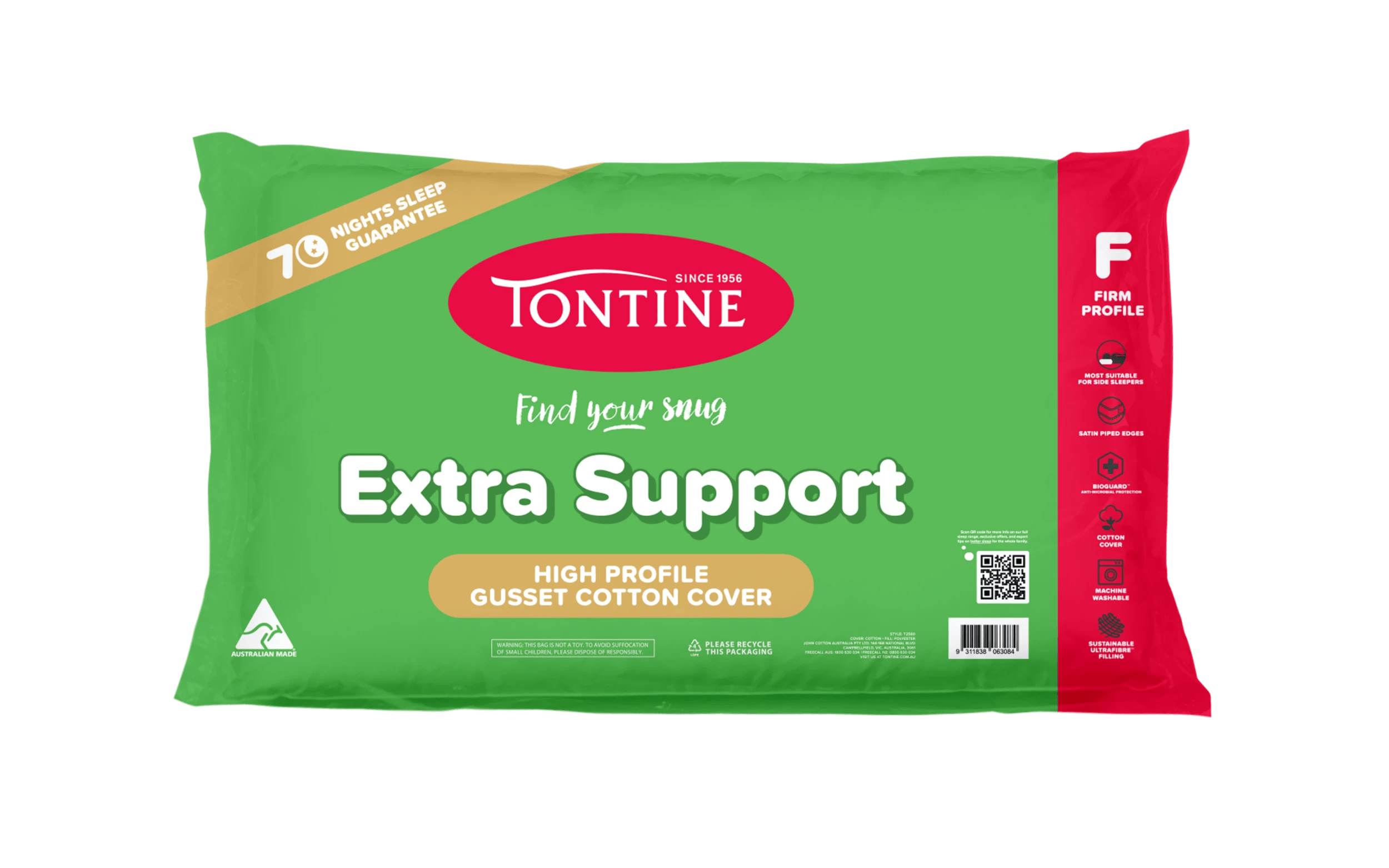 1 Tontine Extra Support Pillow - One Size - White, 1 of 3