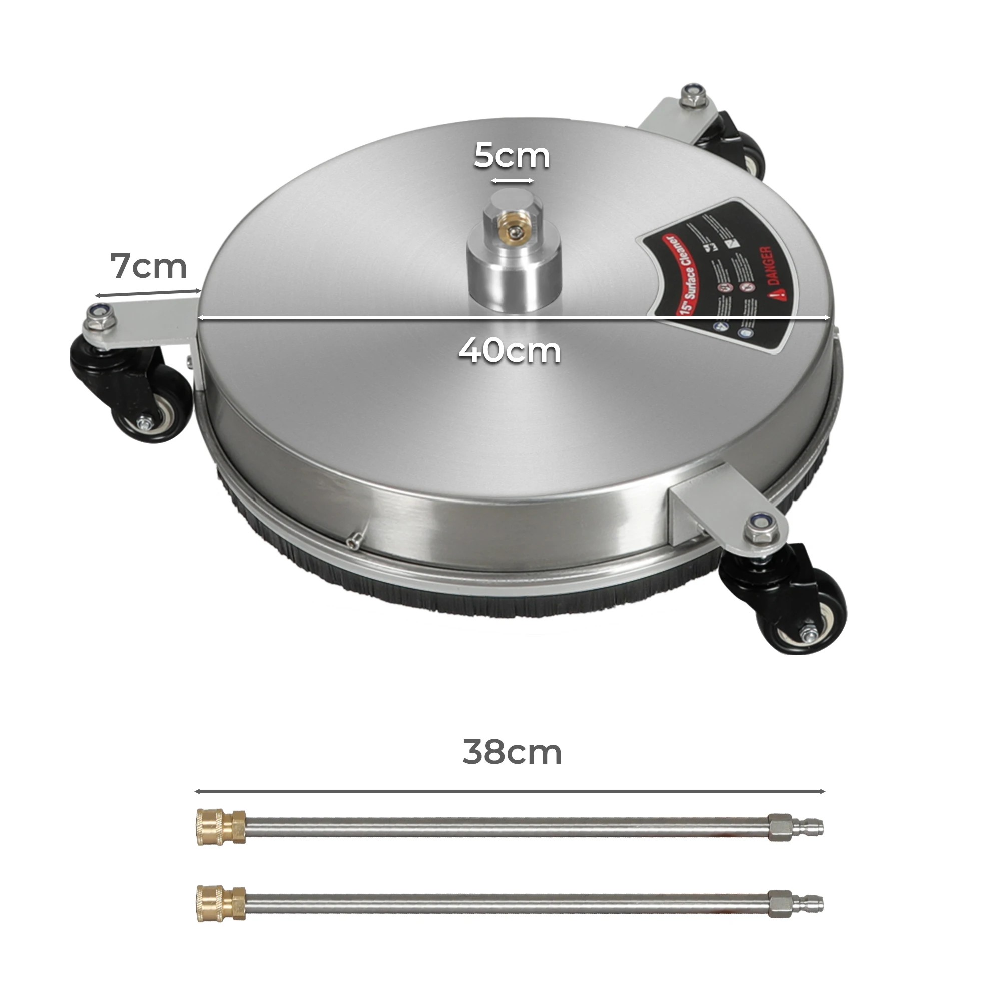2 Traderight Pressure Washer Surface Cleaner With 3 Wheels Stainless 27600 kPa, 2 of 5