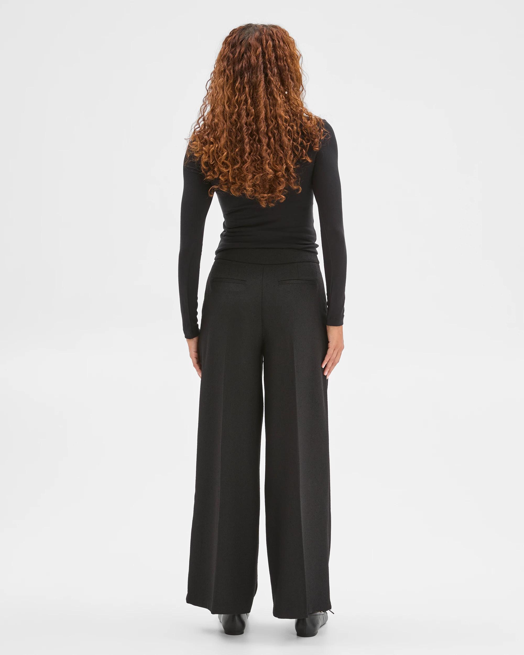 6 Preview Herringbone Wide Leg Pants BLACK, 6 of 6