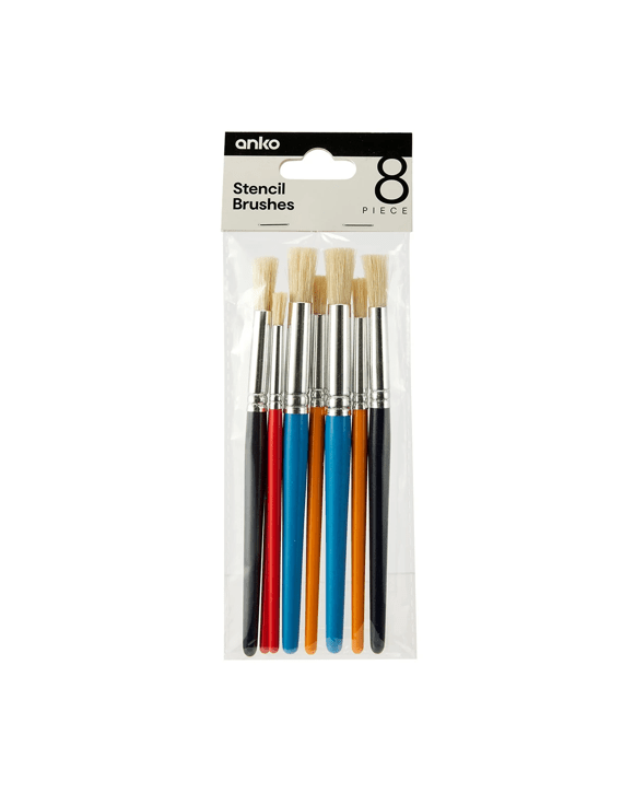 8 Pack Stencil Brushes