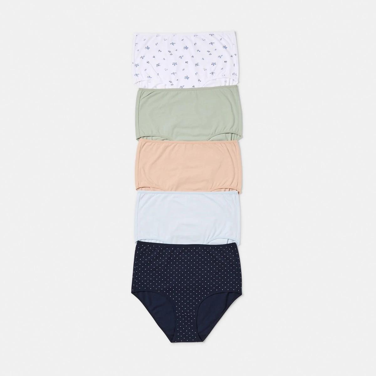 1 5 Pack Cotton Stretch Full Briefs Navy Spot, 1 of 9