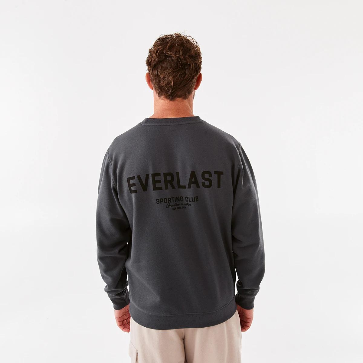 3 Everlast Mens Crew Neck Sweatshirt Charcoal, 3 of 8